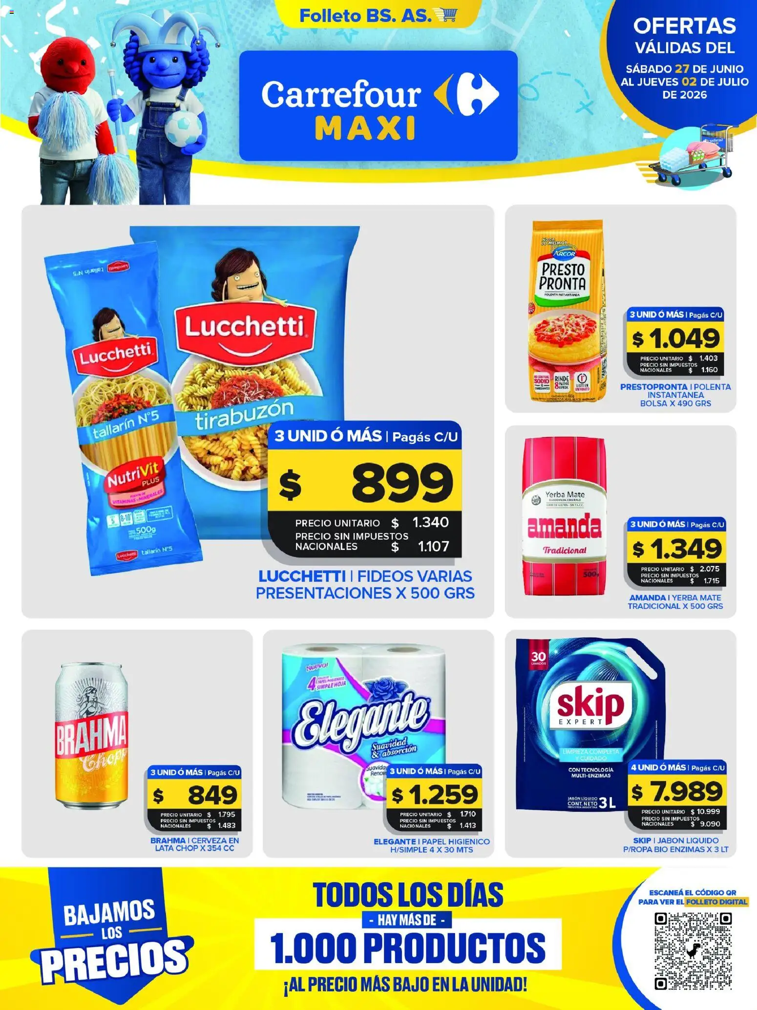 Carrefour Maxi catálogo │ válido desde el 27/06/2026 | Página: 1 | Productos: Mate, Jabón líquido, Cerveza, Fideos