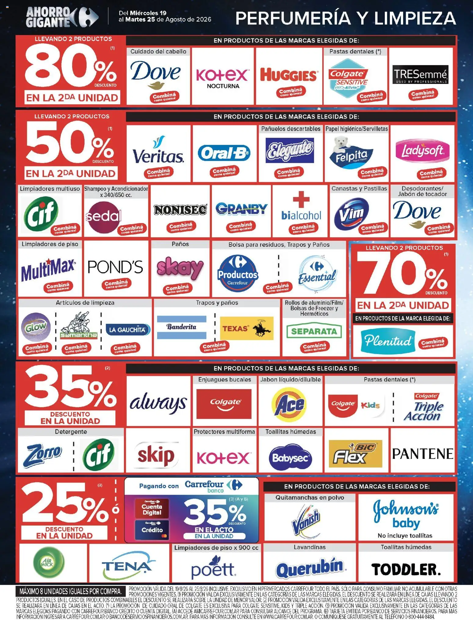 Carrefour ofertas │ válido desde el 19/08/2026 | Página: 16 | Productos: Sobre, Toallitas húmedas, Quitamanchas, Detergente