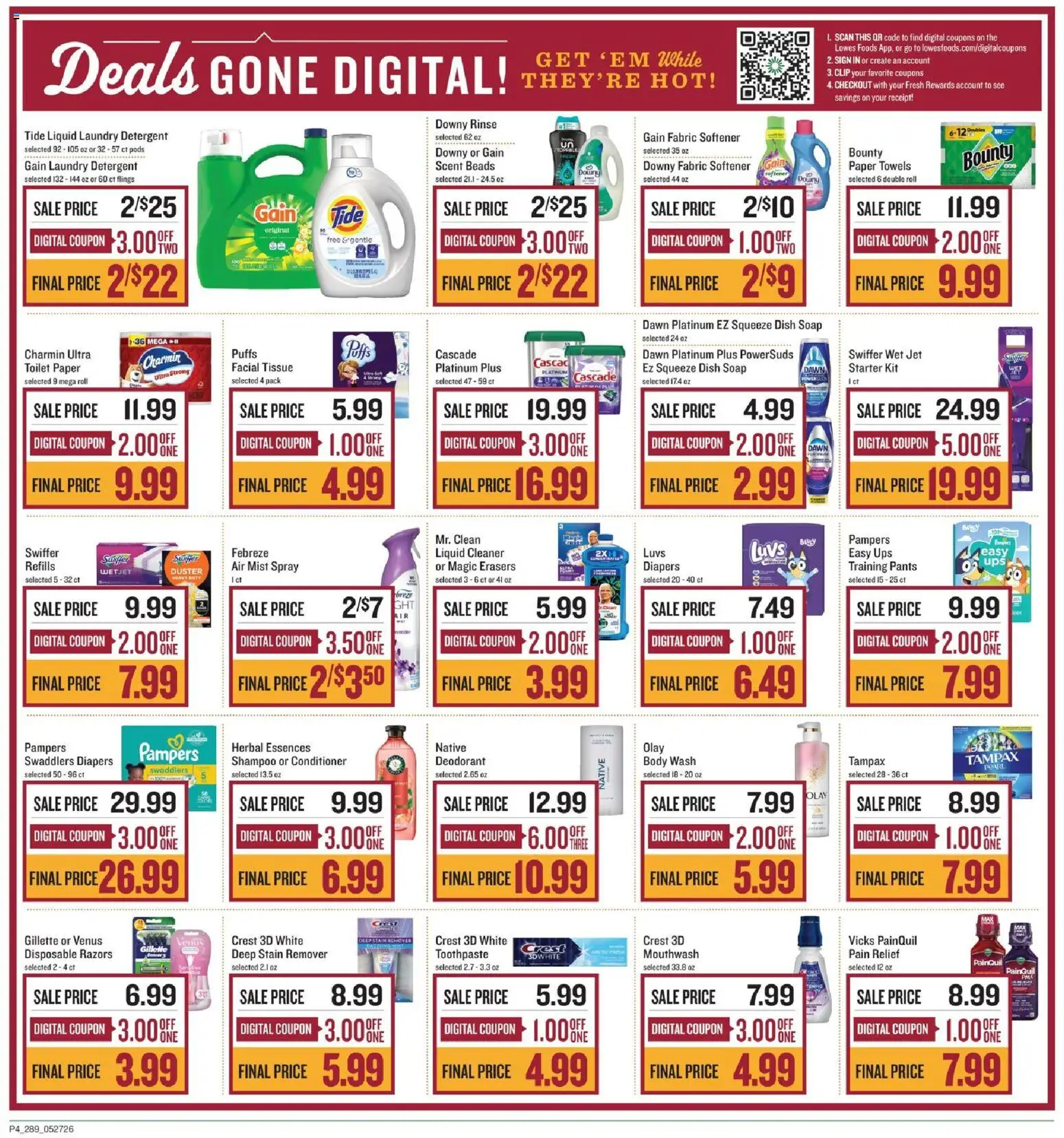 Lowes Foods Weekly Ad - GA - valid from 27.05.2026 | Page: 6 | Products: Conditioner, Toothpaste, Fabric softener, Pants