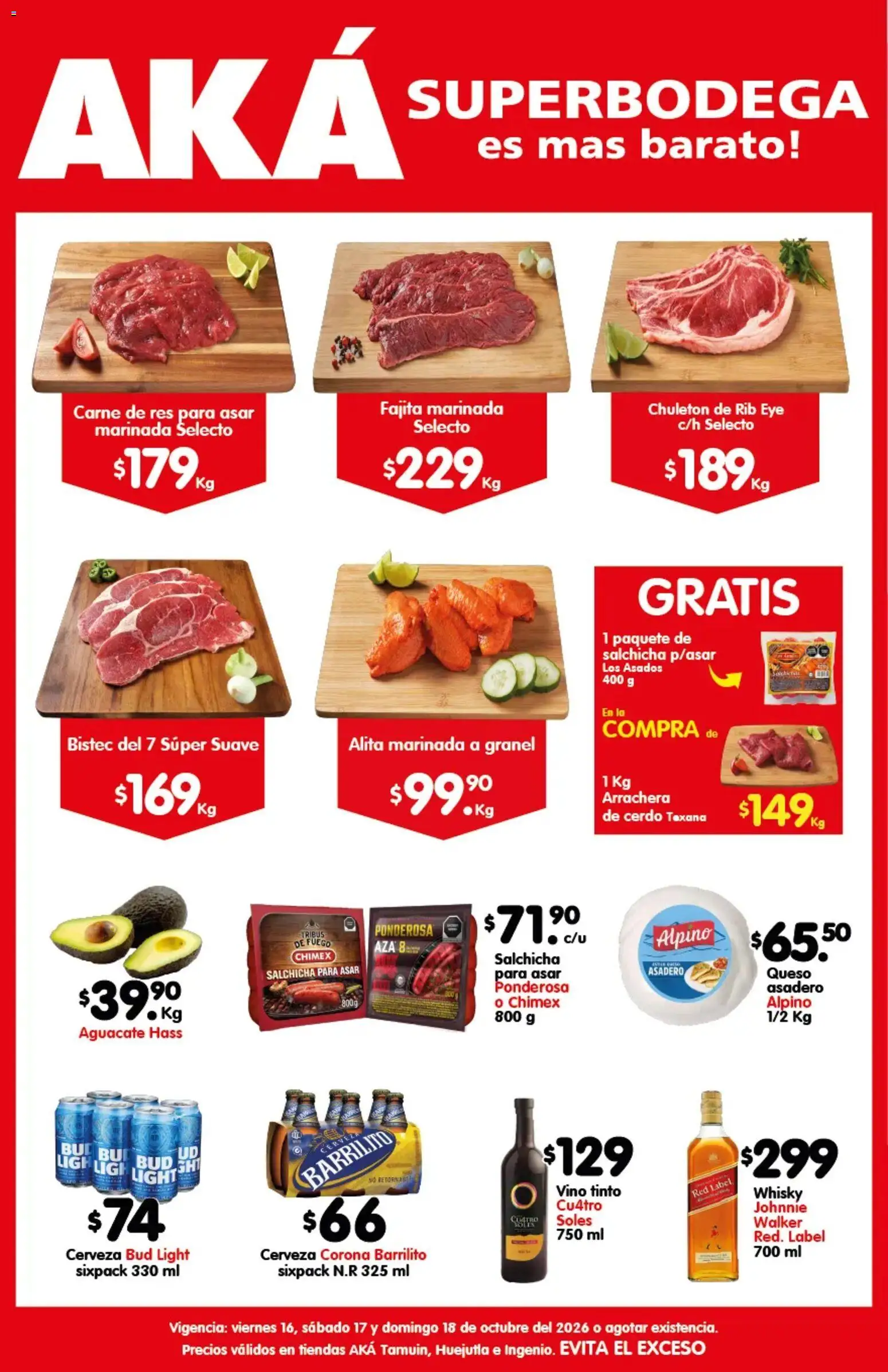 Nuevas ofertas de Arteli válidas en toda la República Mexicana desde el 16/10/2026. ¡Encuentra las mejores ofertas en Arteli folleto Carnita Asada Aká Superbodegas Foraneas! | Página: 1
