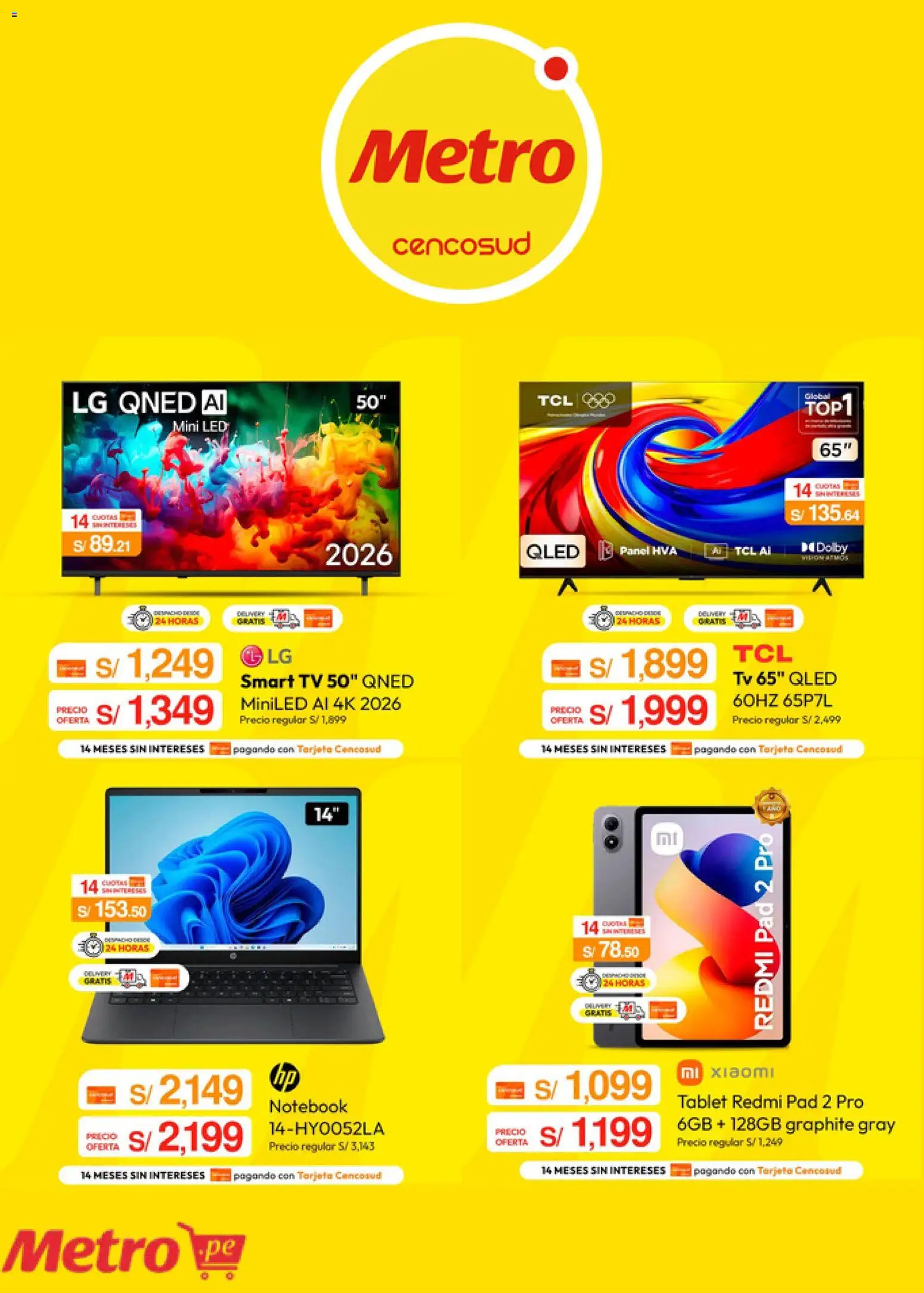 Catálogo Metro válido desde 17/08/2026 | Página: 4 | Productos: Tablet, Notebook
