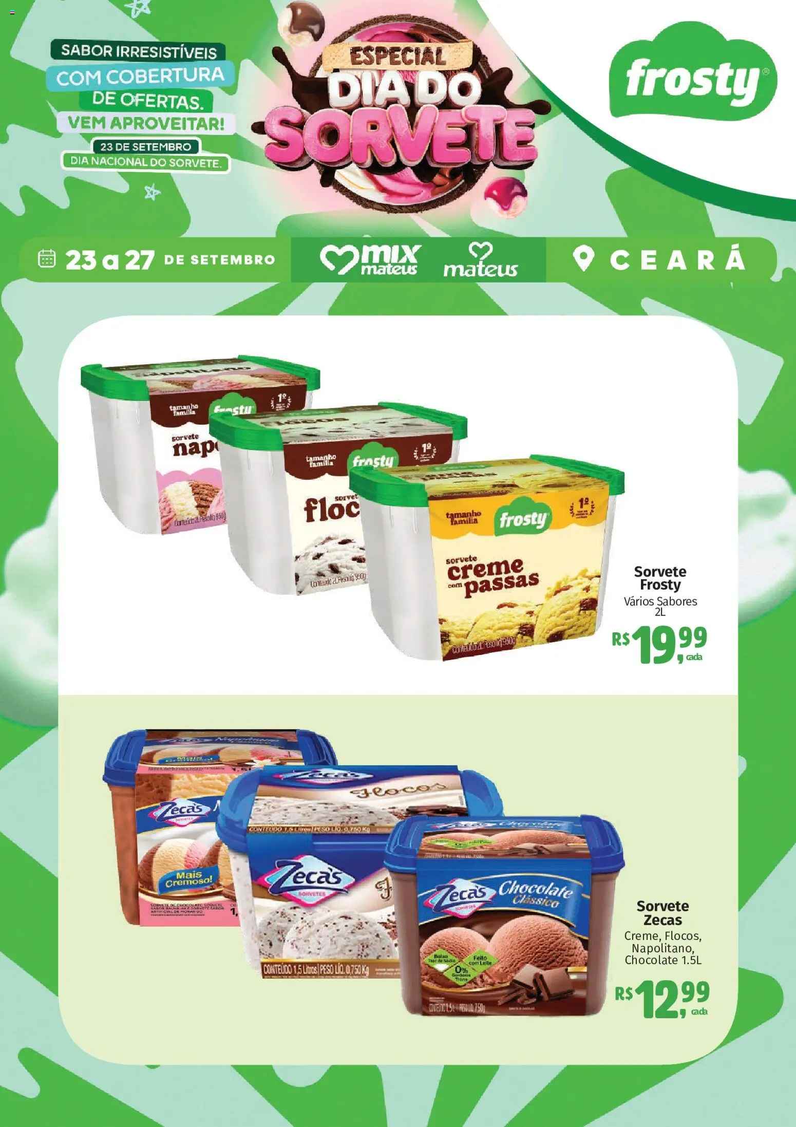 Mateus Folheto - válido de 23/09/2026 | Página: 1 | Produtos: Chocolate, Creme, Flocos, Sorvete