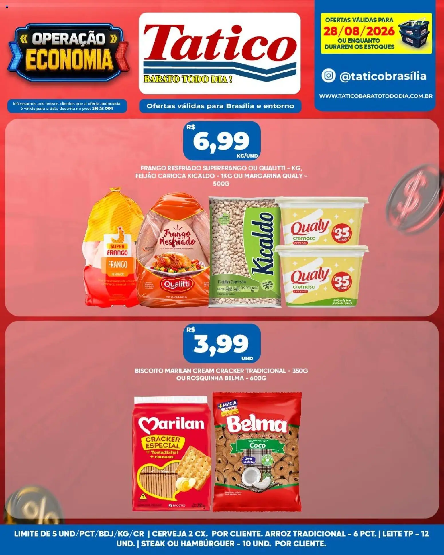 Tatico Folheto - válido de 28/08/2026 | Página: 4 | Produtos: Biscoito, Leite, Frango resfriado, Frango