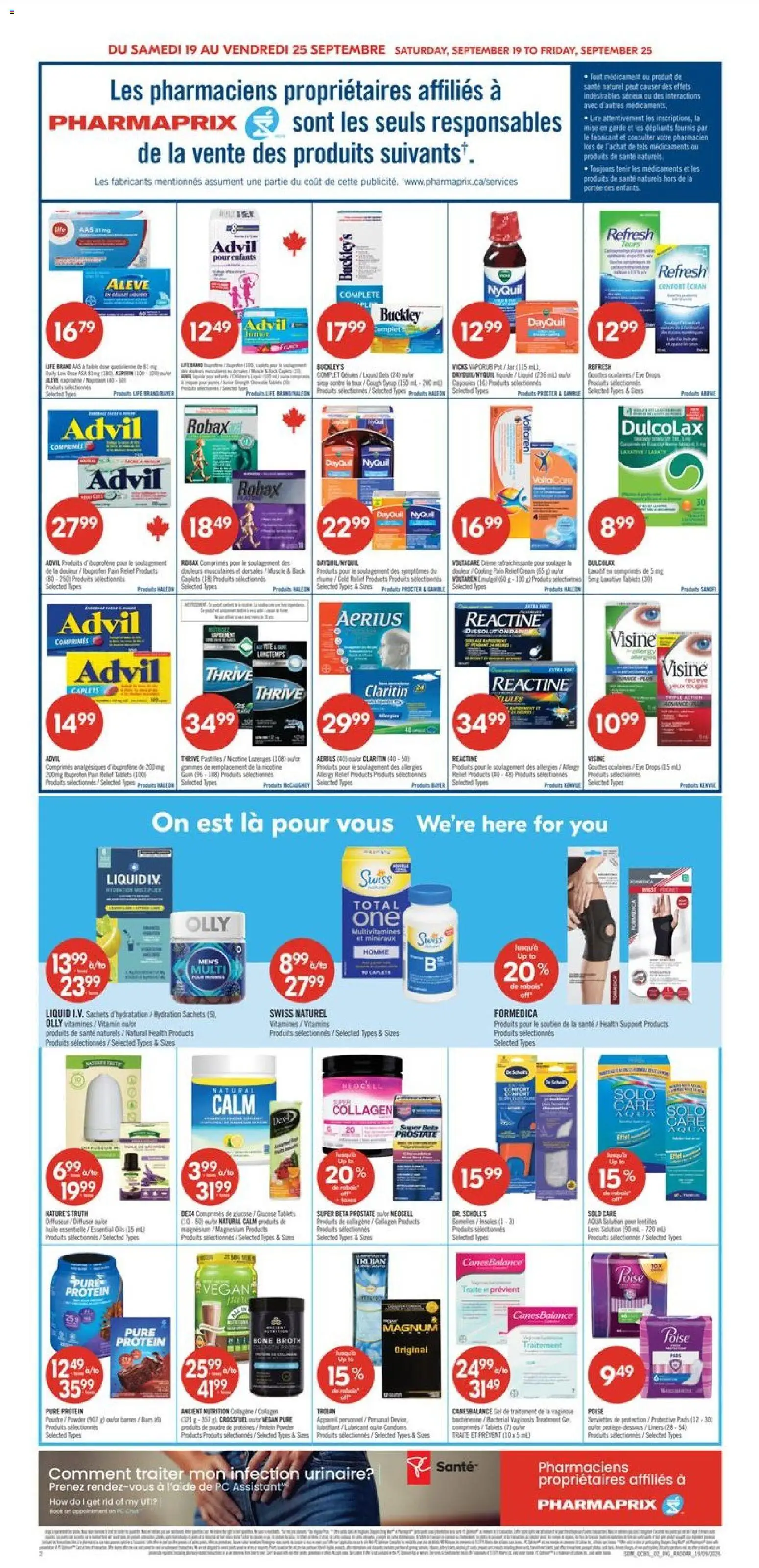 Pharmaprix flyer valid from Sep 19, 2026 | Page: 5 | Products: PC, Condoms, Broth, Cough syrup