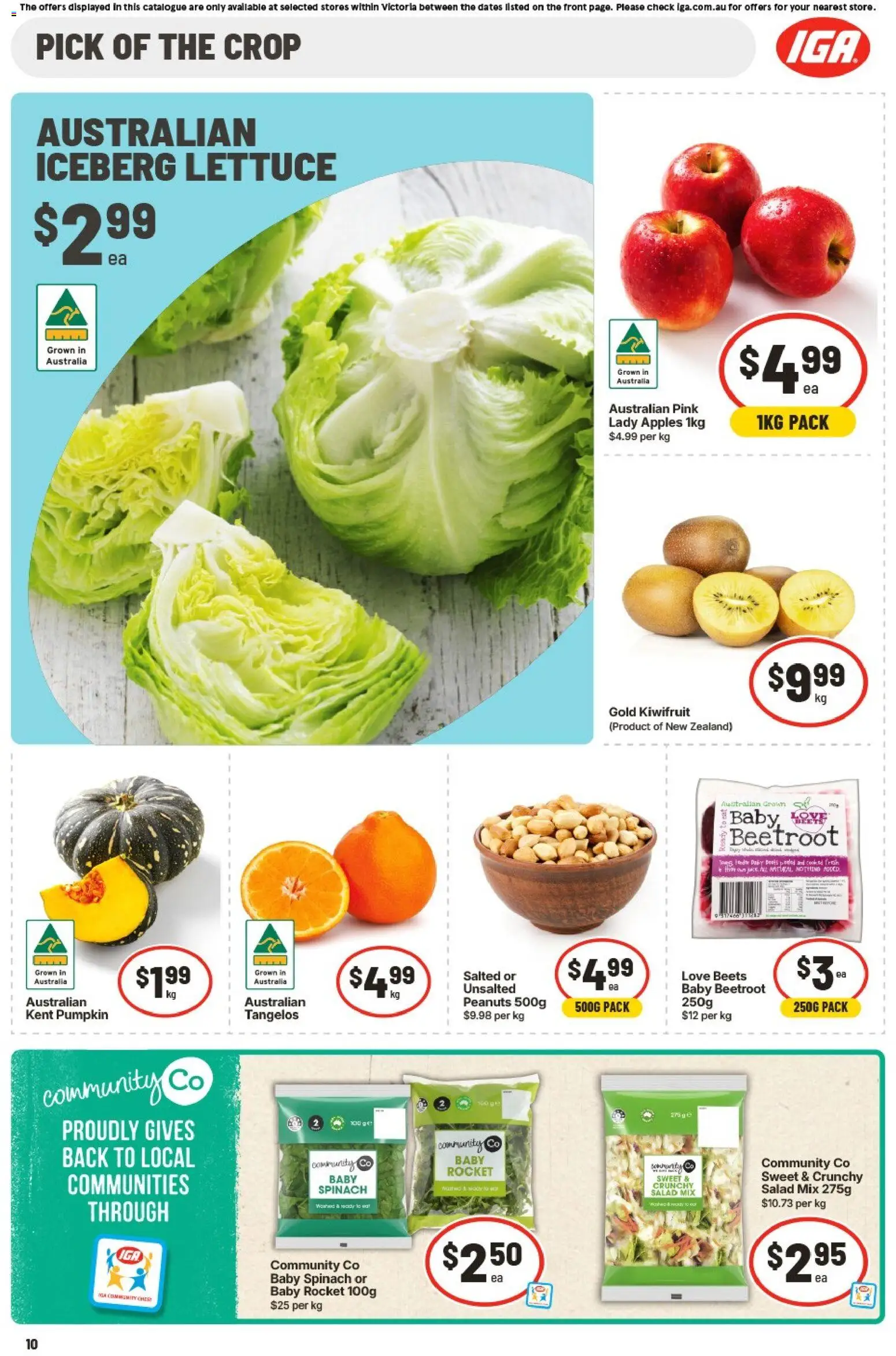 IGA catalogue - valid from 09/09/2026 | Page: 11 | Products: Apples, Salad, Spinach, Iceberg lettuce