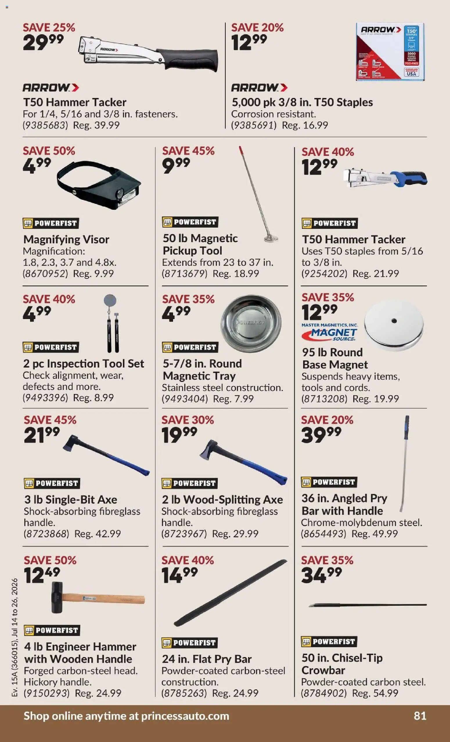 Princess Auto flyer valid from Jul 14, 2026 | Page: 95 | Products: PC