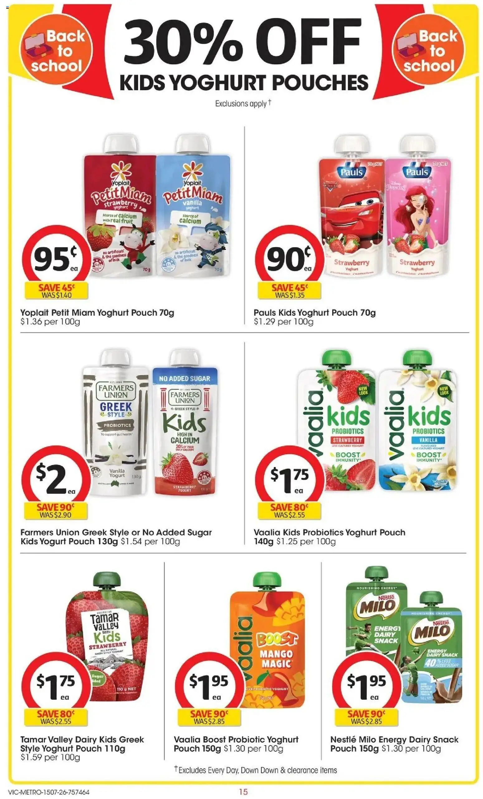 Coles catalogue - valid from 15/07/2026 | Page: 15 | Products: Probiotics, Sugar, Mango, Fruit