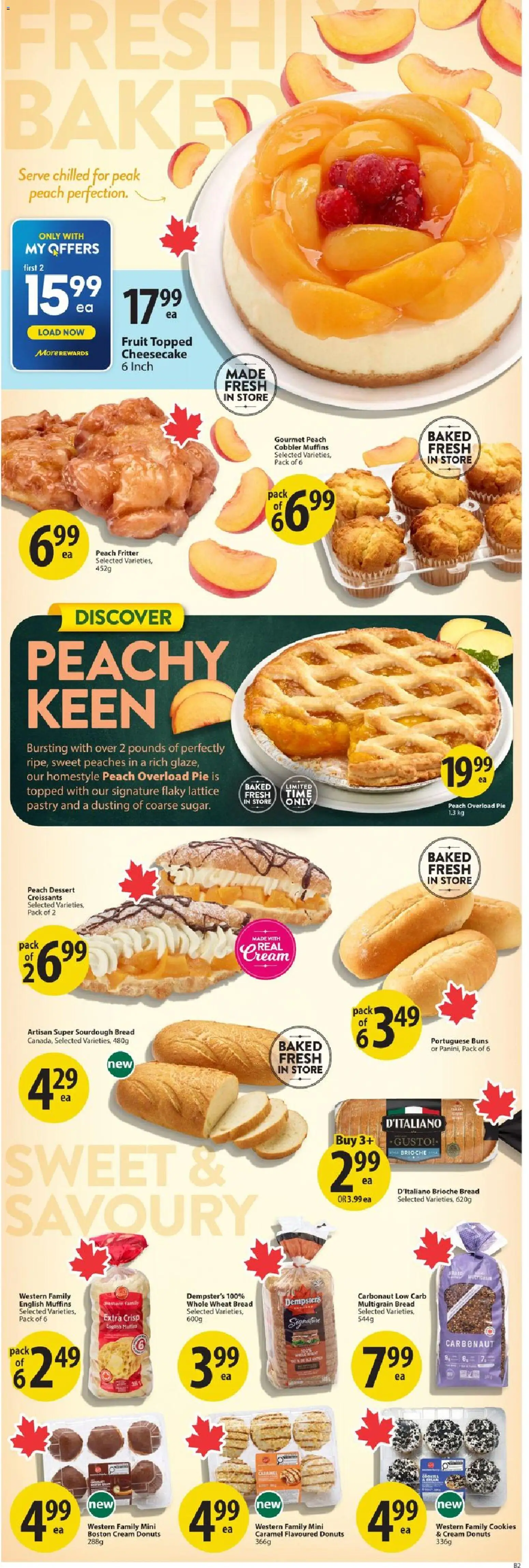 Save on foods flyer valid from Aug 20, 2026 | Page: 10 | Products: Cookies, Fruit, Muffins, Pastry