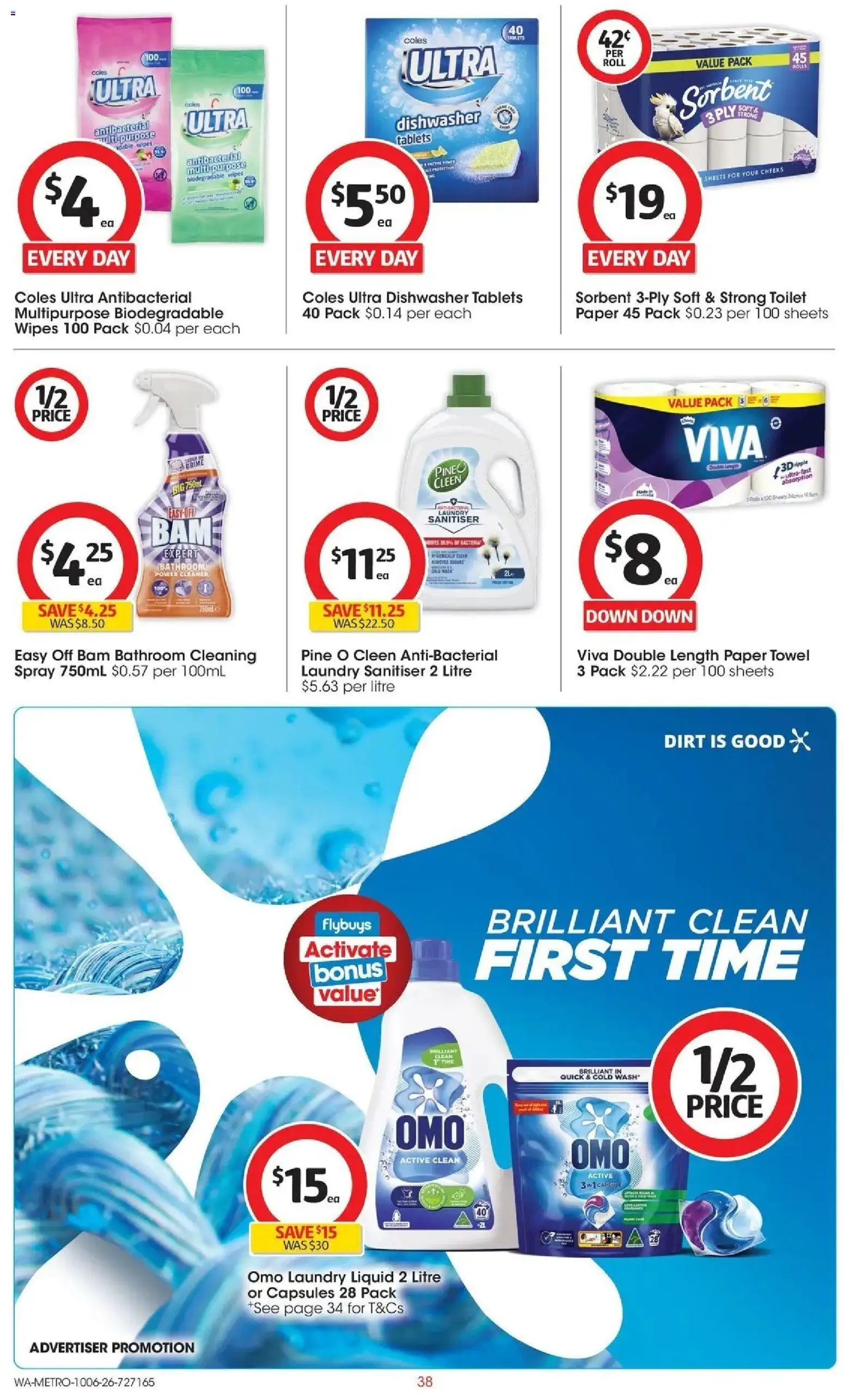 Coles catalogue - valid from 10.06.2026 | Page: 38 | Products: Toilet paper, Laundry, Multipurpose, Bathroom