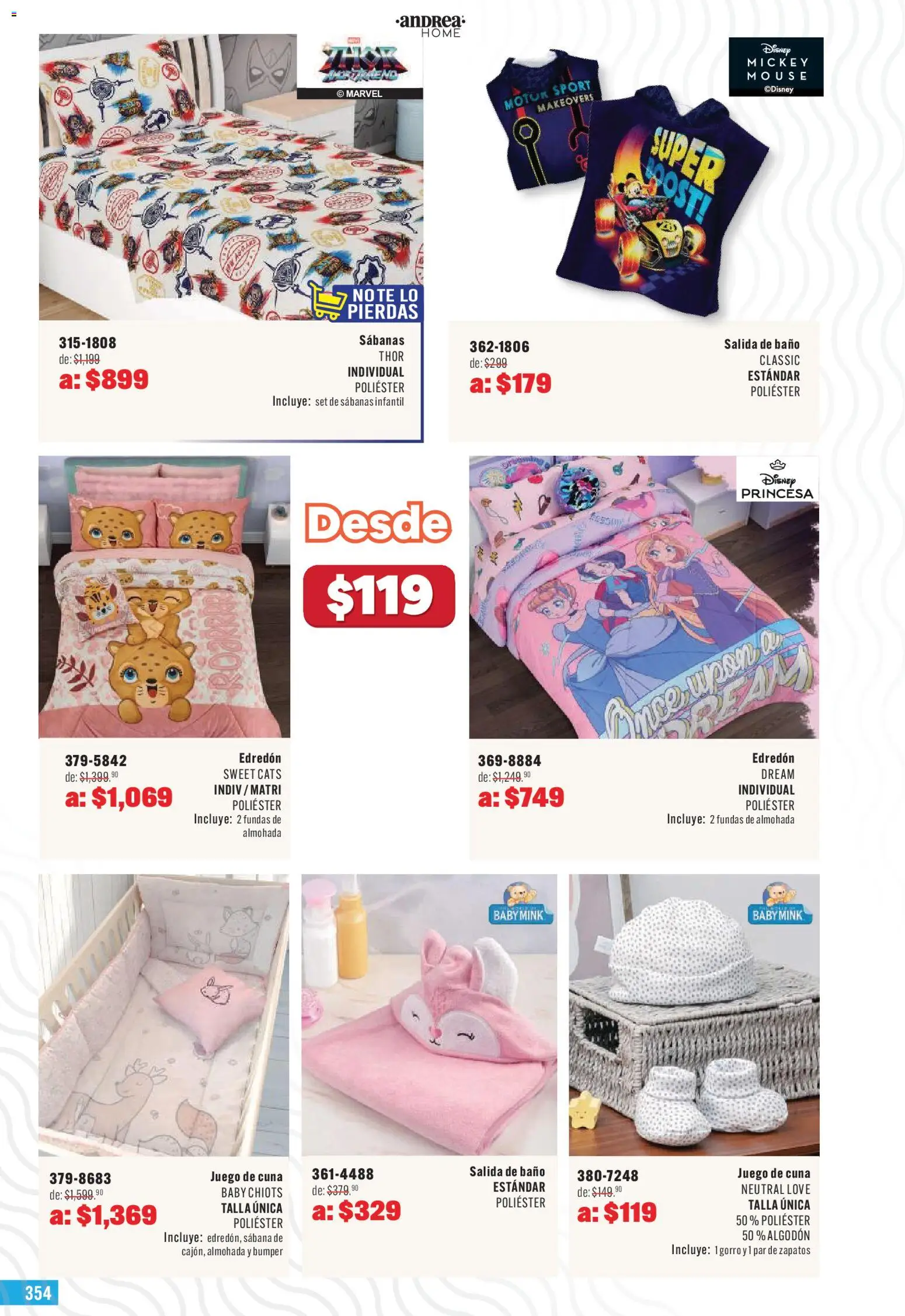 Nuevas ofertas de Andrea válidas en toda la República Mexicana desde el 03.05.2026. ¡Encuentra las mejores ofertas en Andrea catálogo Outlet! | Página: 354 | Productos: Zapatos, Mouse, Almohada, Cuna