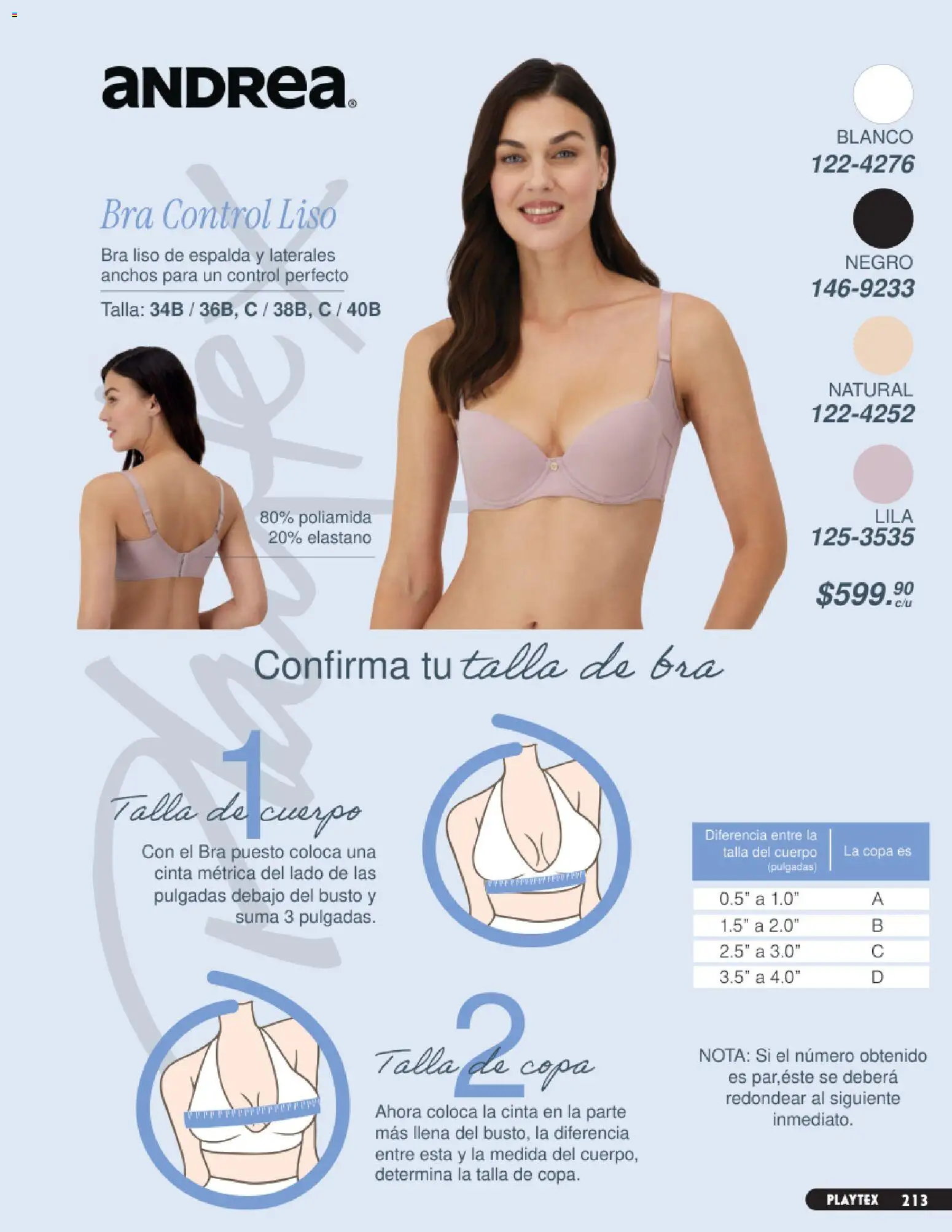 Nuevas ofertas de Andrea válidas en toda la República Mexicana desde el 23/08/2026. ¡Encuentra las mejores ofertas en Andrea catálogo Lencería & vestir interior! | Página: 73 | Productos: Cinta, Cinta métrica