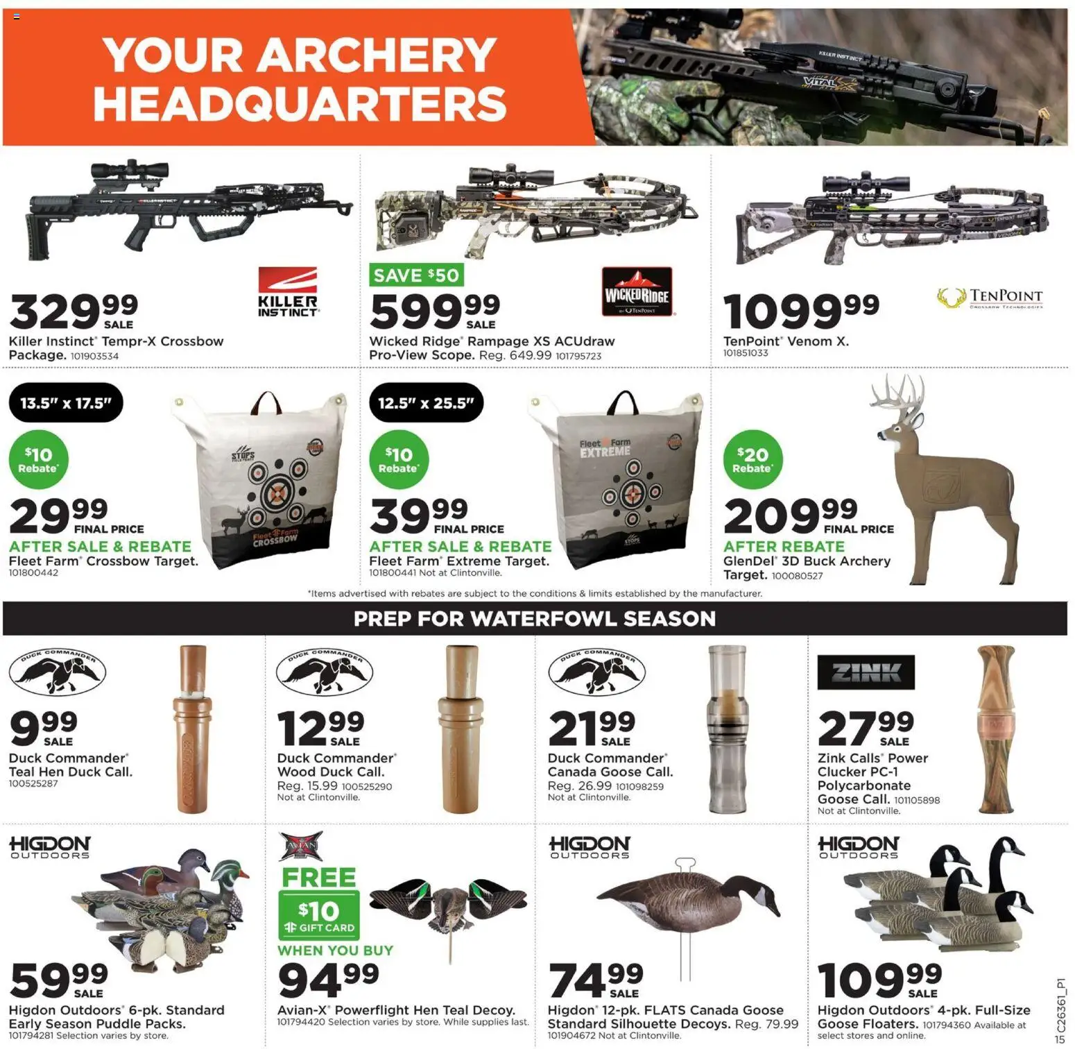 Mills Fleet Farm Weekly Ad - valid from 08/31/2026 | Page: 20 | Products: Duck, Crossbow, Goose, Waterfowl