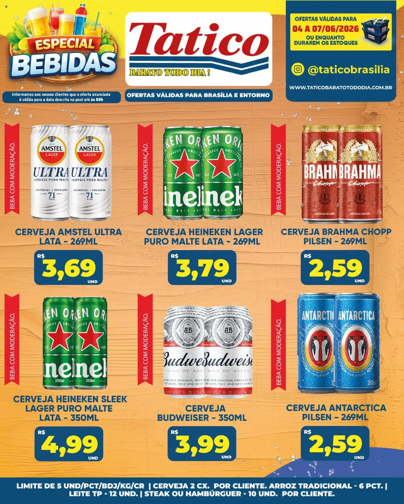 Tatico Folheto - válido de 06.06.2026 | Página: 22 | Produtos: Leite, Cerveja, Arroz, Cerveja Heineken
