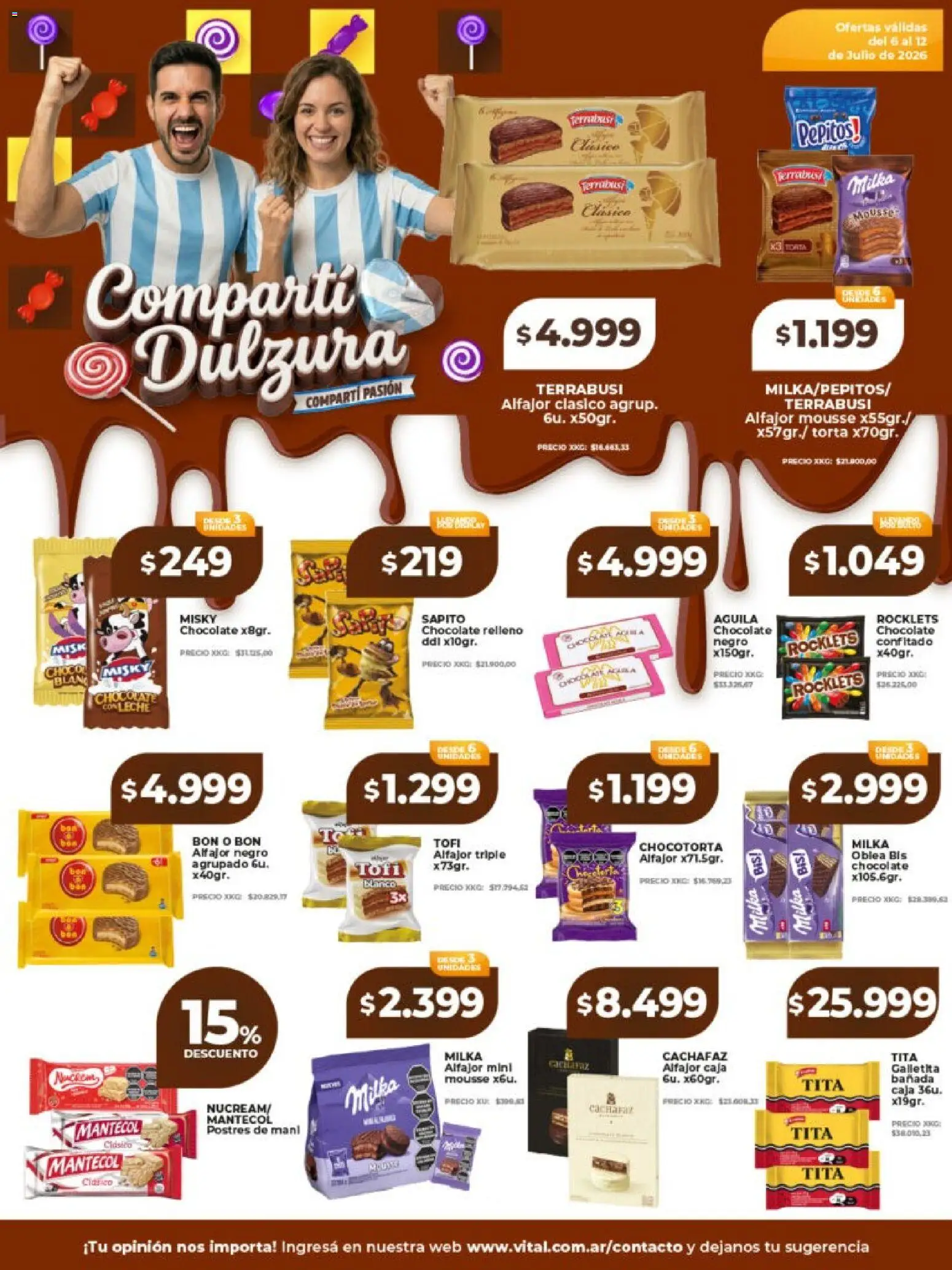 Vital - Compartí dulzura │ válido desde el 06/07/2026 | Página: 1 | Productos: Mani, Leche, Chocolate, Alfajor