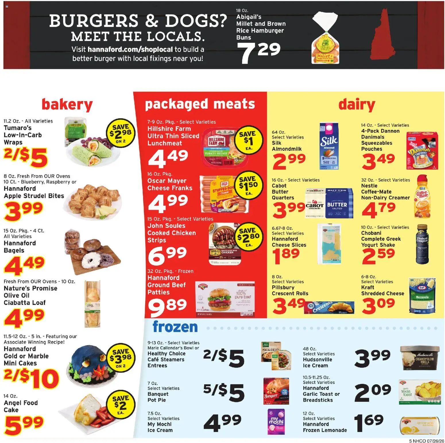 Hannaford Weekly Ad - valid from 07/26/2026 | Page: 5 | Products: Yogurt, Rice, Beef, Garlic