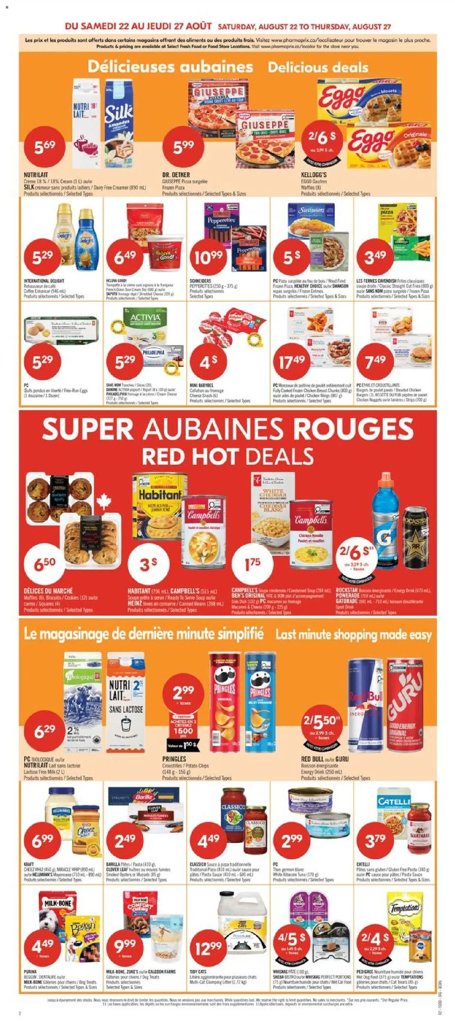 Pharmaprix flyer valid from Aug 22, 2026 | Page: 5 | Products: Chips, PC, Energy drink, Chicken breast