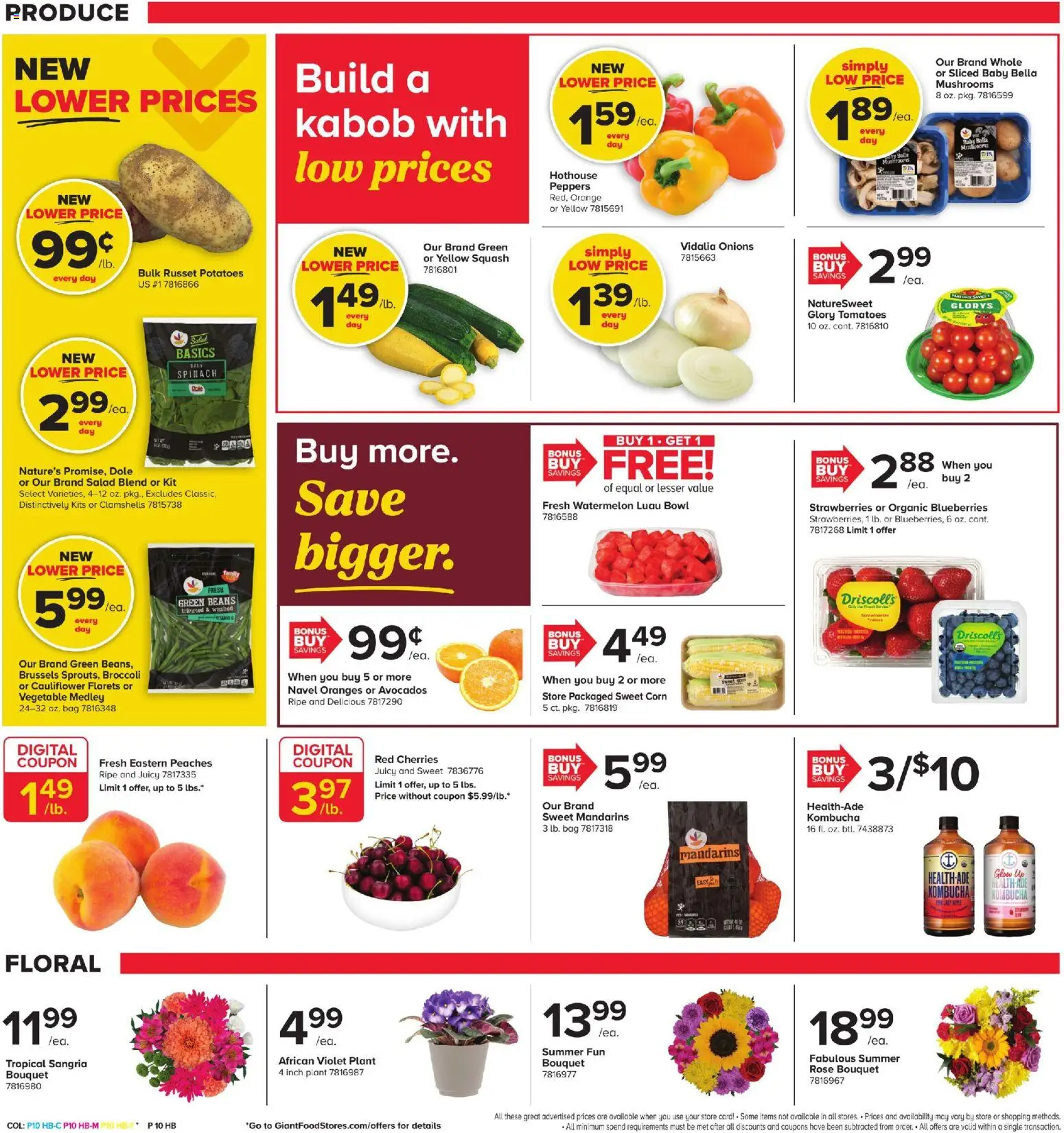 Giant Weekly Ad - valid from 07/10/2026 | Page: 9 | Products: Corn, Cherries, Cauliflower, Bag