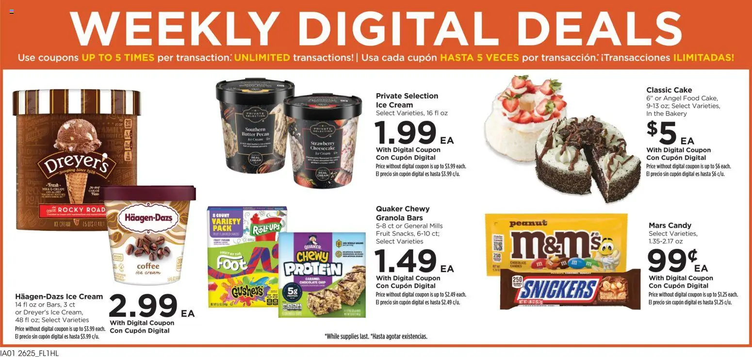 Food 4 Less Weekly Ad - valid from 07/22/2026 | Page: 3 | Products: Bakery, Ice cream, Chocolate Chip, Cheesecake