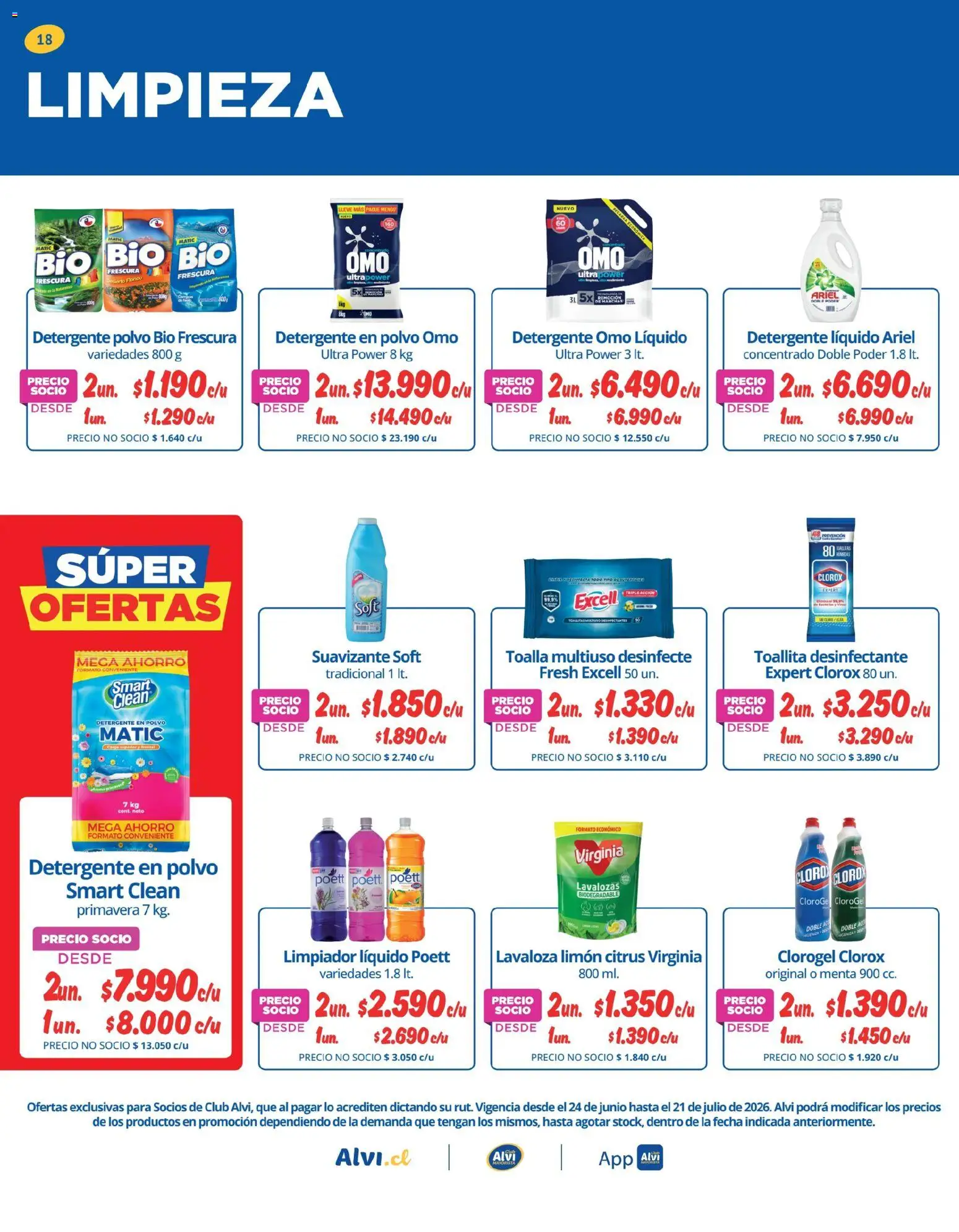 Alvi catálogo │ válido desde el 23.06.2026 | Página: 18 | Productos: Limón, Desinfectante, Cloro, Polvo