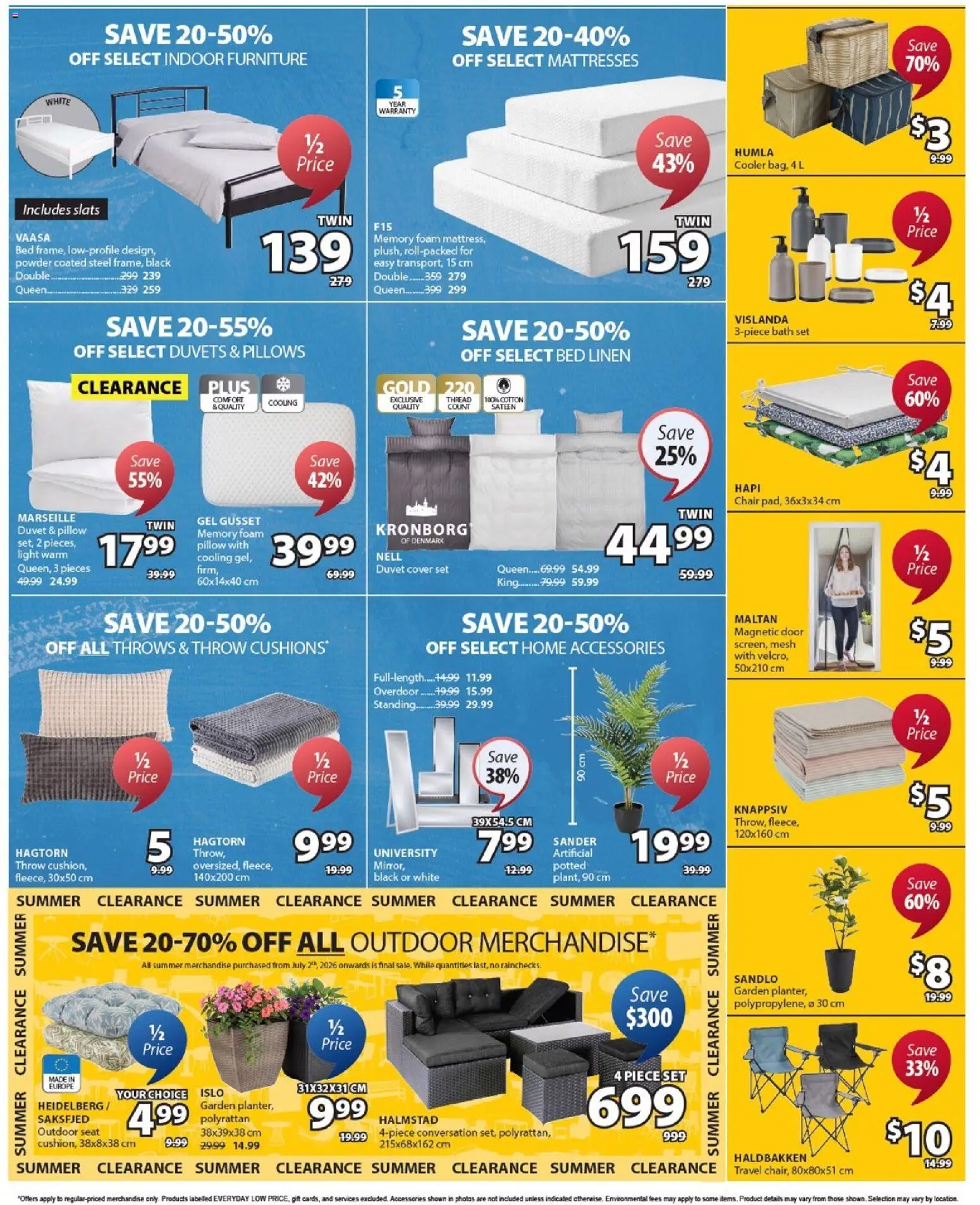 JYSK flyer valid from Aug 13, 2026 | Page: 2 | Products: Mattresses, Bed, Chair, Door