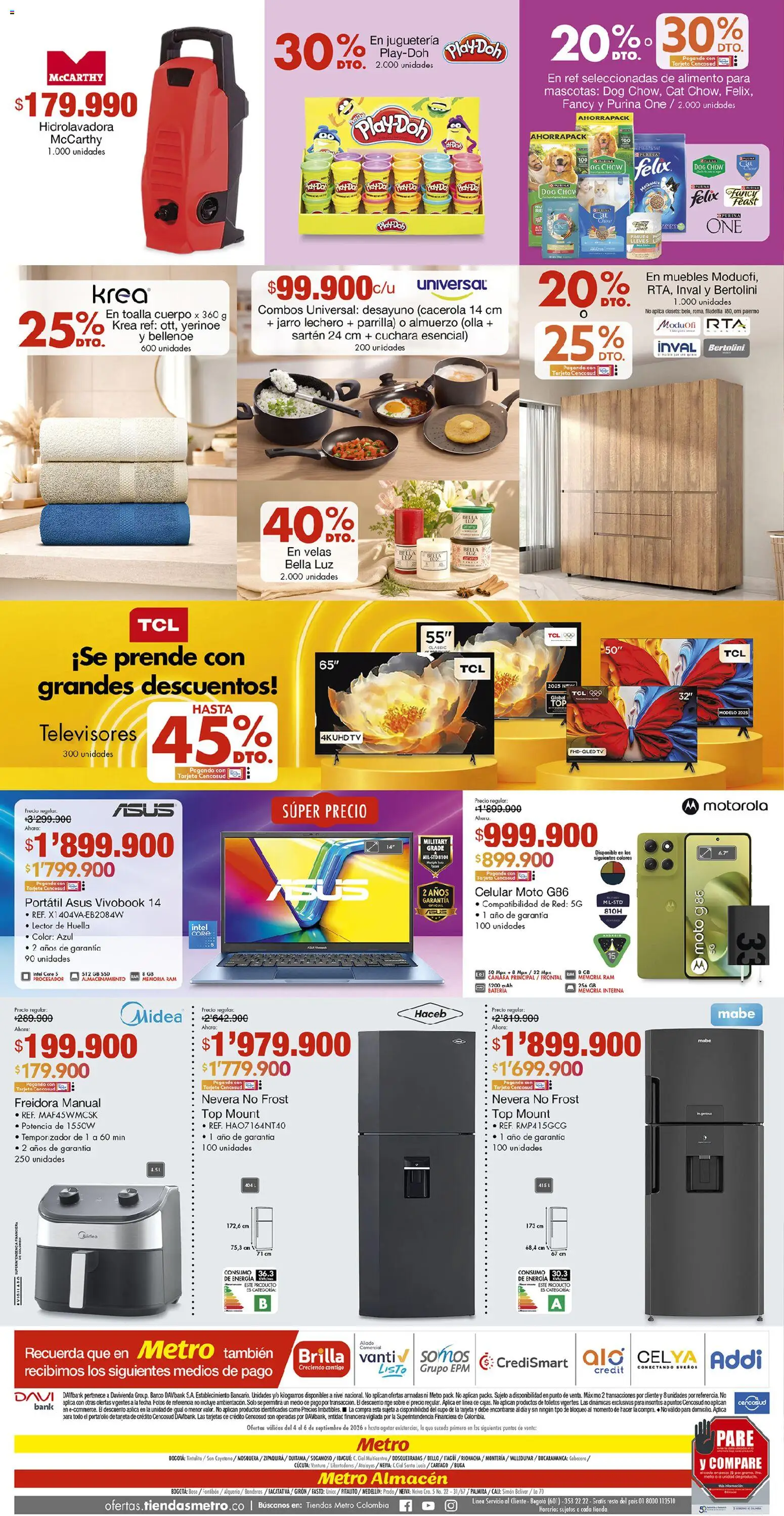 Metro revista - valida desde el 04/09/2026 | Página: 8 | Productos: Cámara, Hidrolavadora, Toalla, Cuchara