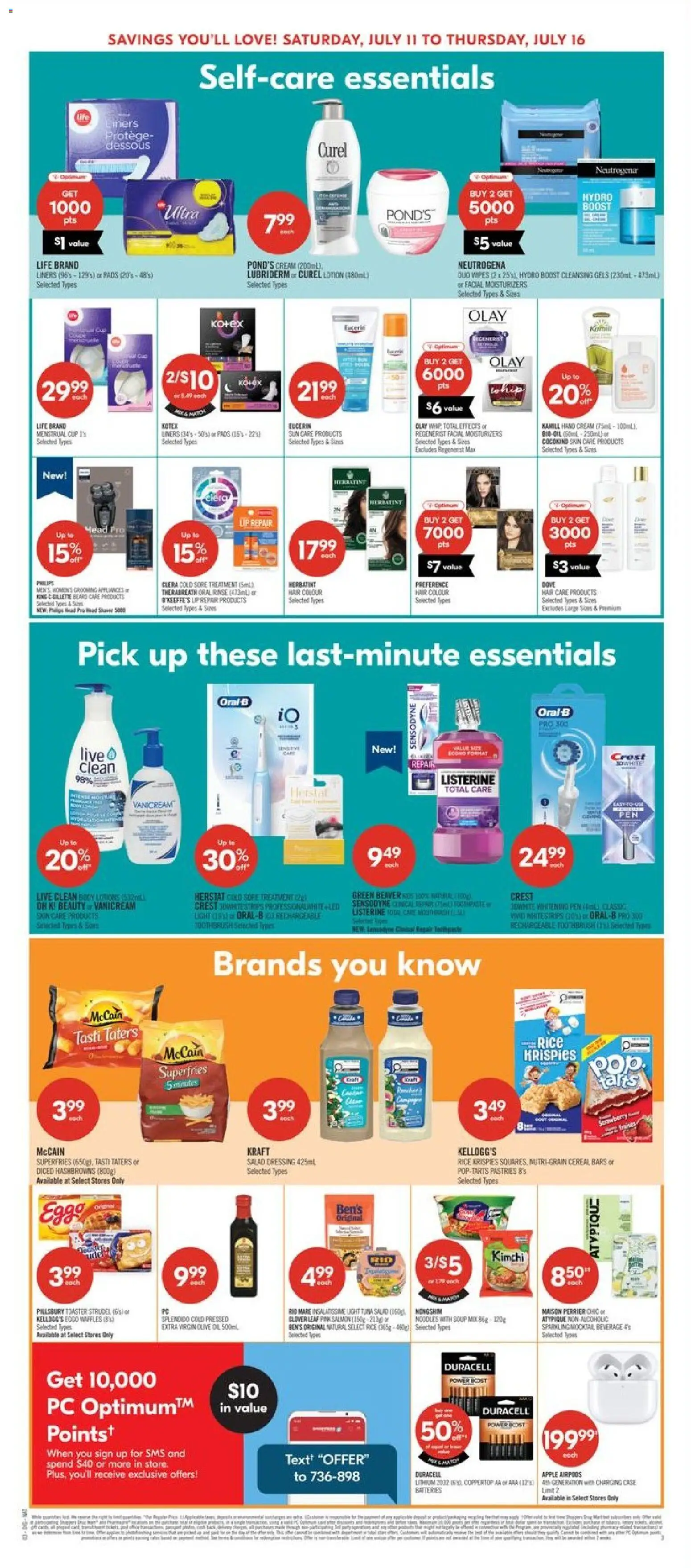 Shoppers flyer valid from Jul 10, 2026 | Page: 13 | Products: Salad, PC, Case, Hand cream