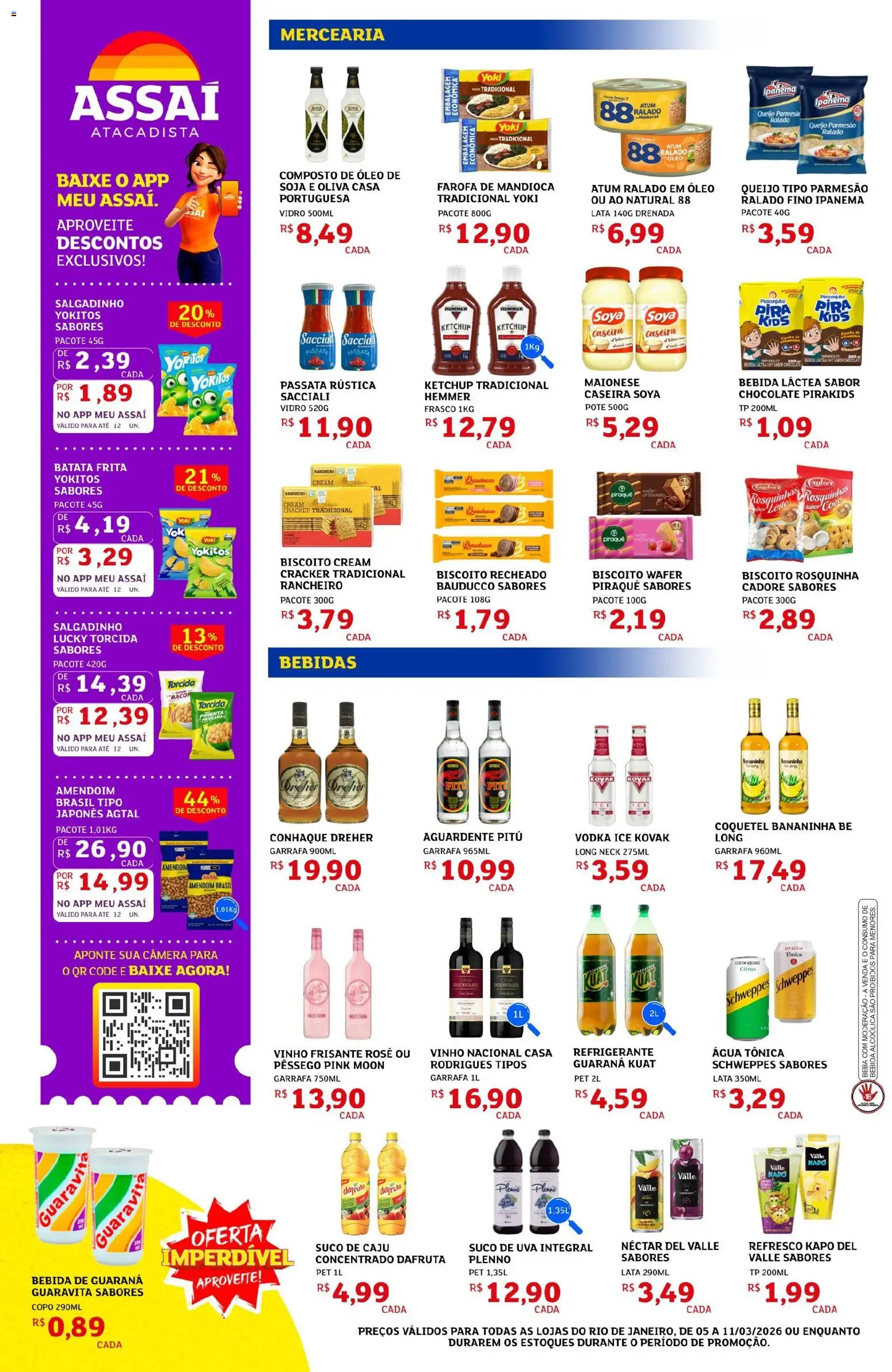 Assaí Atacadista Folheto - válido de 05.03.2026 | Página: 2 | Produtos: Guaraná, Vinho, Queijo parmesão, Atum