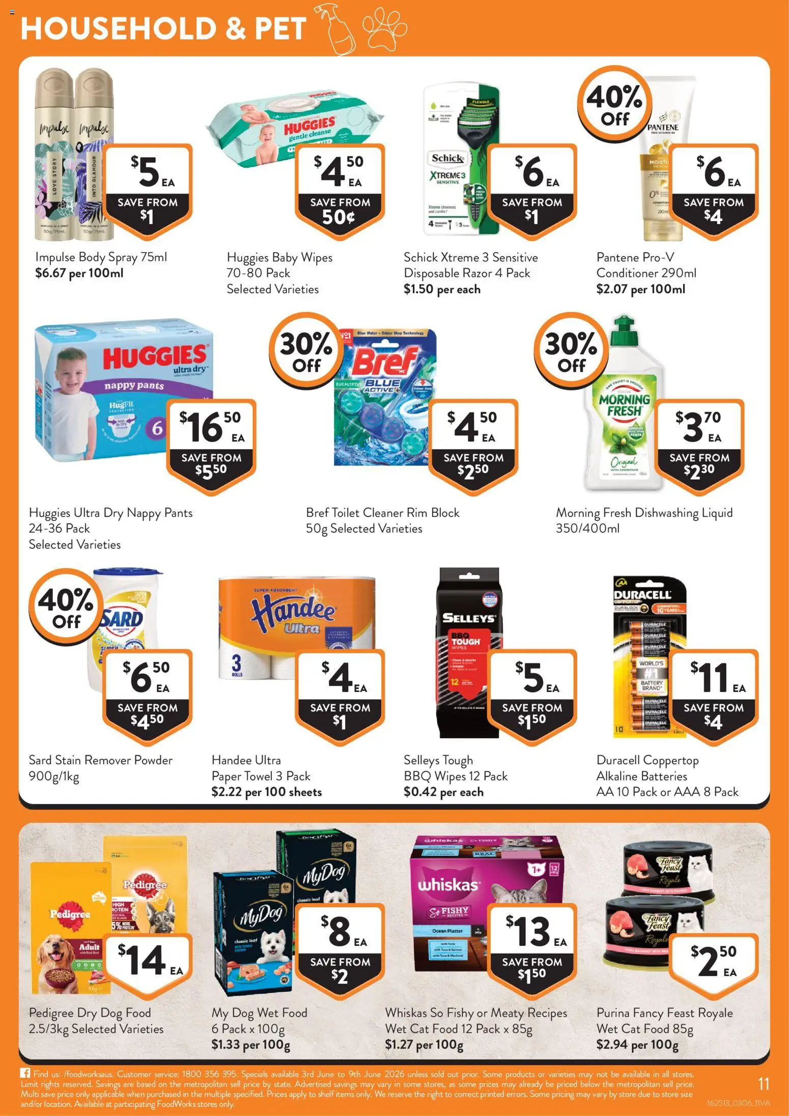 Foodworks catalogue - valid from 03.06.2026 | Page: 11 | Products: Conditioner, Water, Pants, Batteries