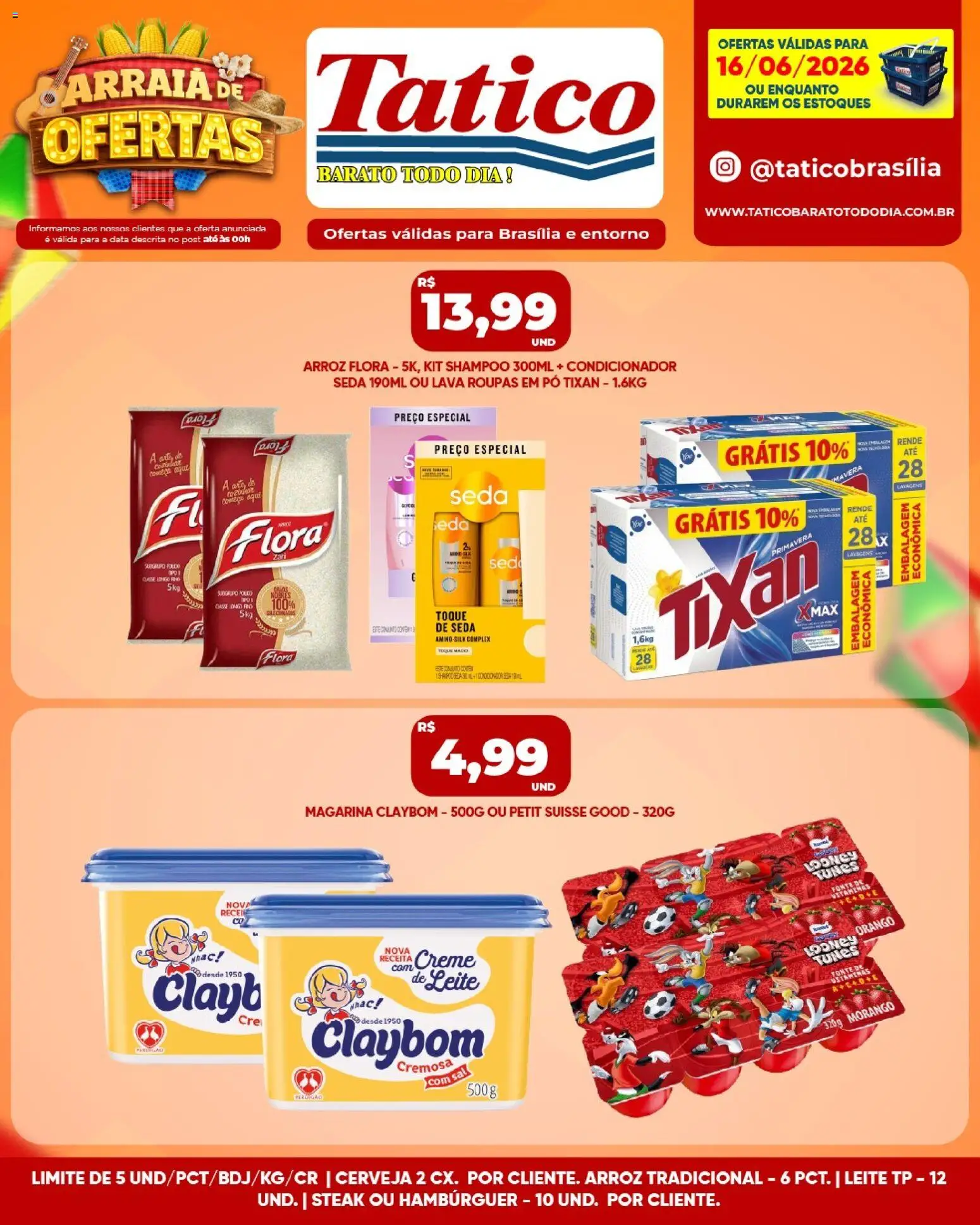 Tatico Folheto - válido de 16.06.2026 | Página: 8 | Produtos: Pó, Leite, Arroz, Hambúrguer