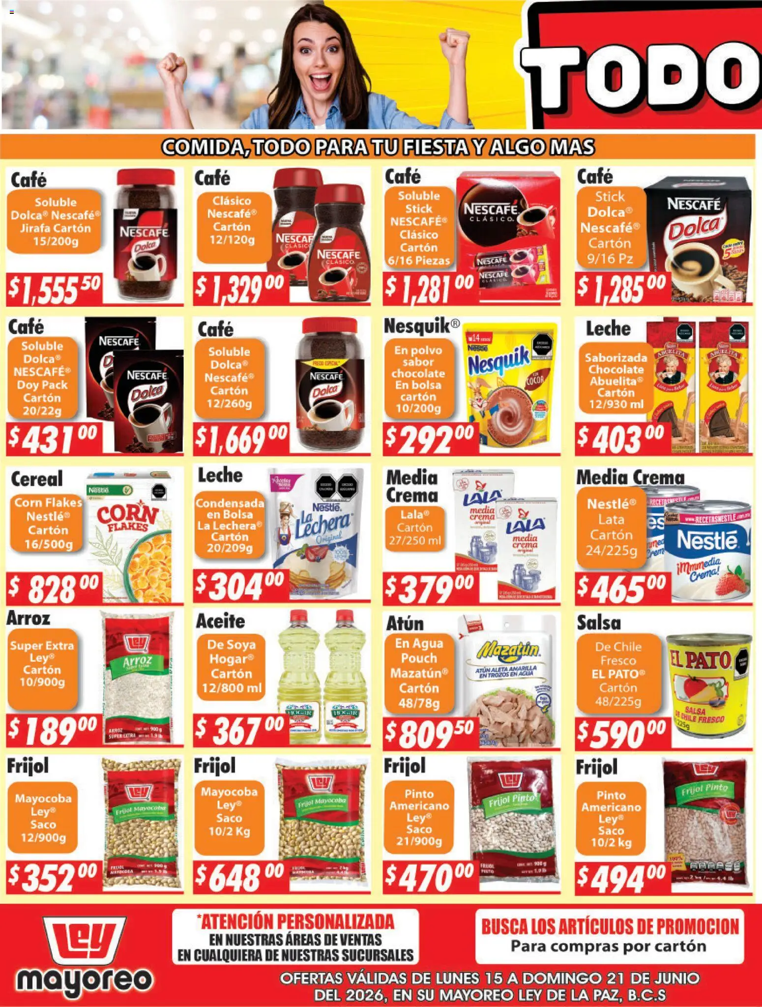 Nuevas ofertas de Casa Ley válidas en toda la República Mexicana desde el 15.06.2026. ¡Encuentra las mejores ofertas en Casa Ley folleto La Paz! | Página: 3 | Productos: Atún, Bolsa, Leche, Café