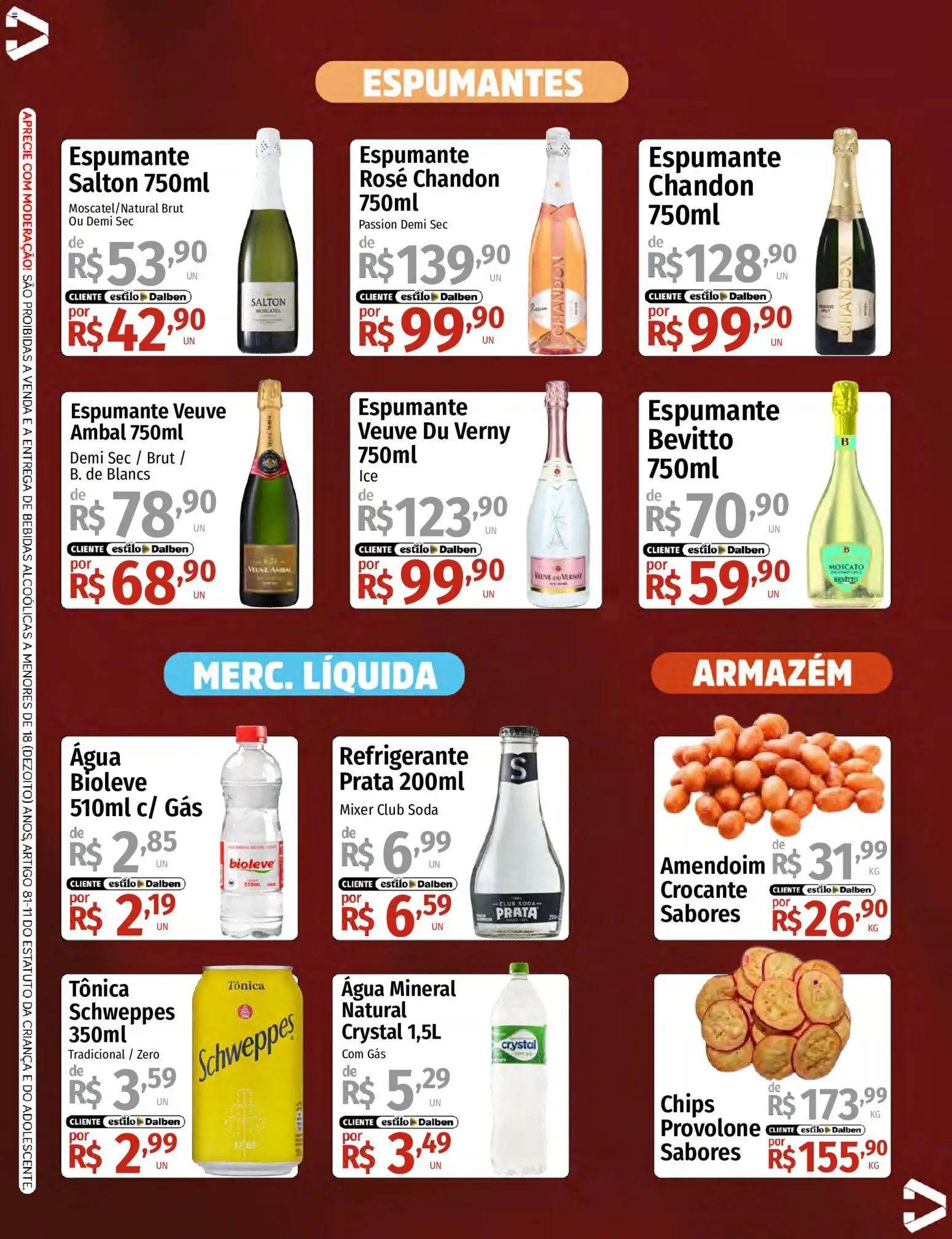 Supermercado Dalben Folheto - válido de 17/07/2026 | Página: 3 | Produtos: Amendoim, Soda, Água mineral, Refrigerante