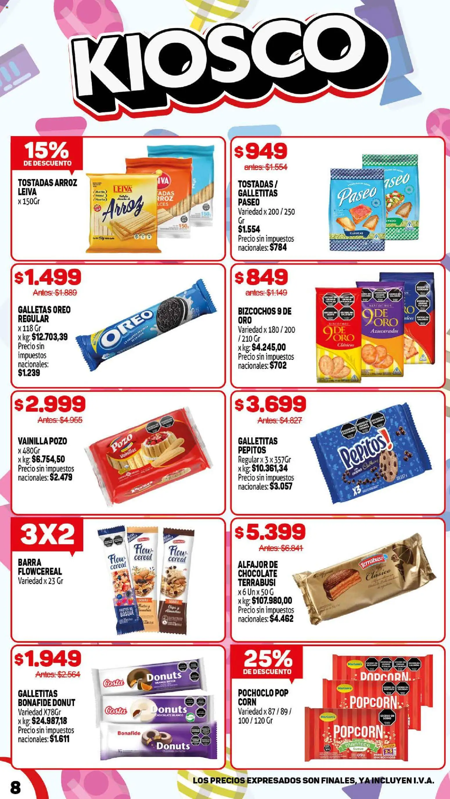 Makro ofertas │ válido desde el 14.05.2026 | Página: 8 | Productos: Galletitas, Chocolate, Arroz, Bizcochos