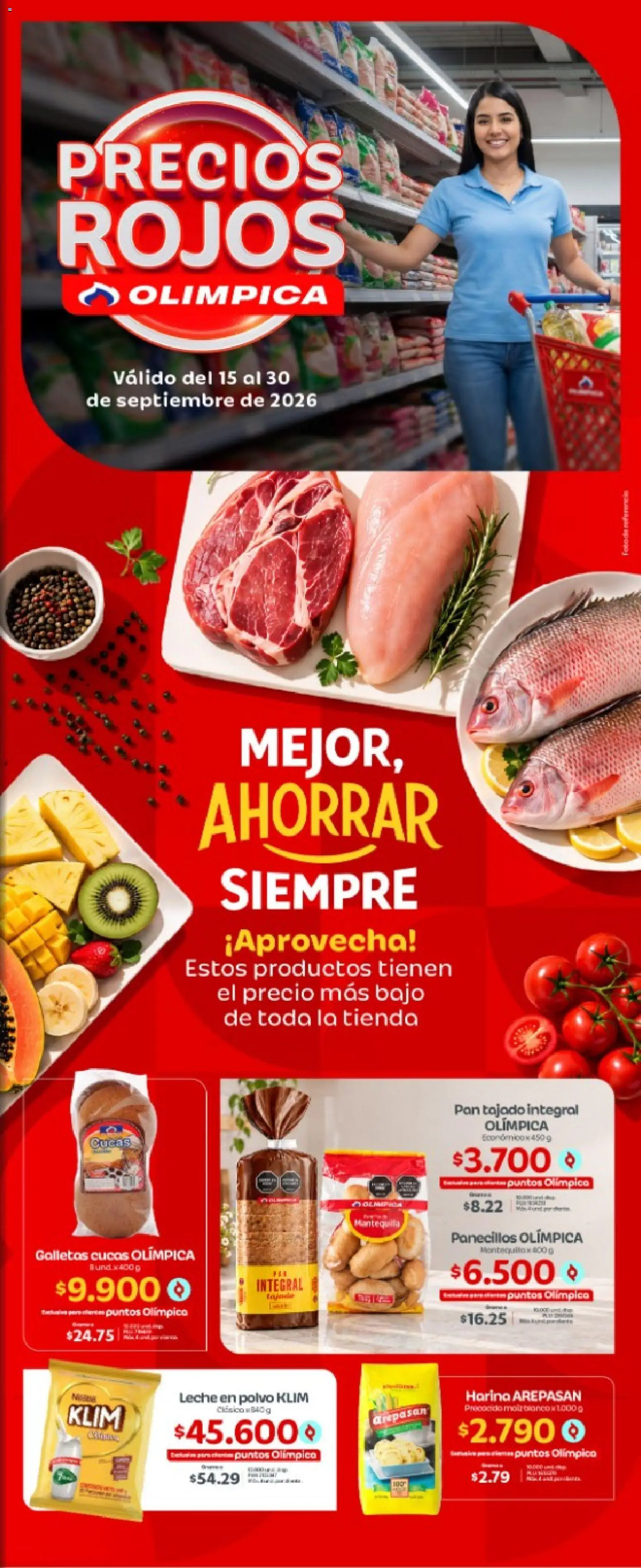 Olímpica revista - valida desde el 15/09/2026 | Página: 1 | Productos: Bajo, Galletas, Harina, Pan