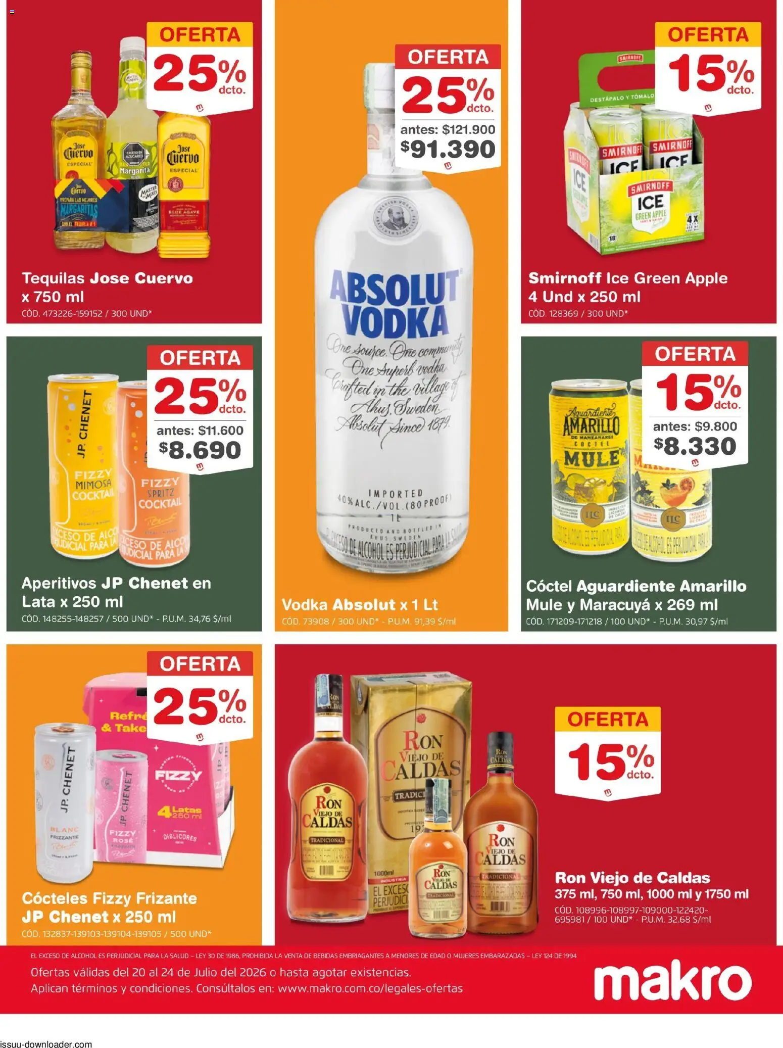 Makro revista - valida desde el 20/07/2026 | Página: 6 | Productos: Aguardiente, Ron, Maracuyá, Frutillas