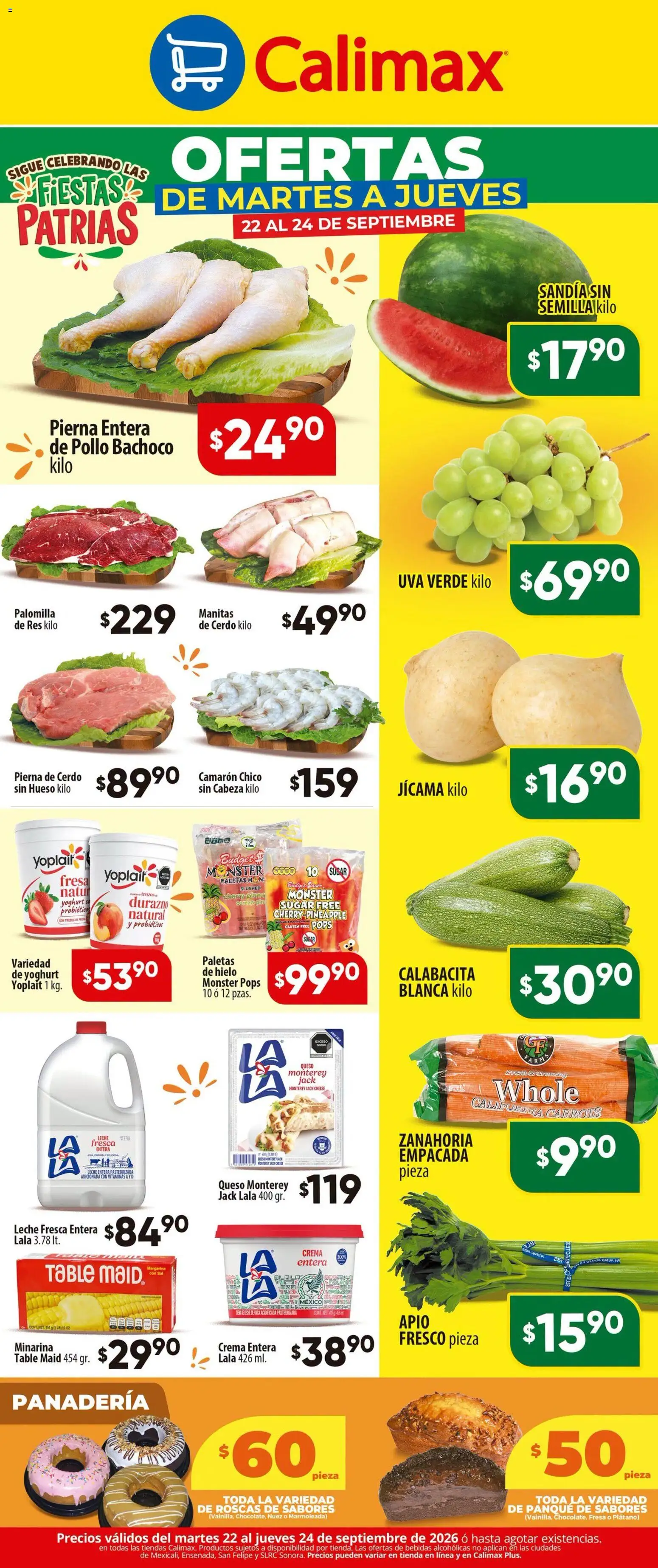 Nuevas ofertas de Calimax válidas en toda la República Mexicana desde el 22/09/2026. ¡Encuentra las mejores ofertas en Calimax folleto Ofertas de martes a jueves! | Página: 2 | Productos: Durazno, Apio, Cerdo, Nuez