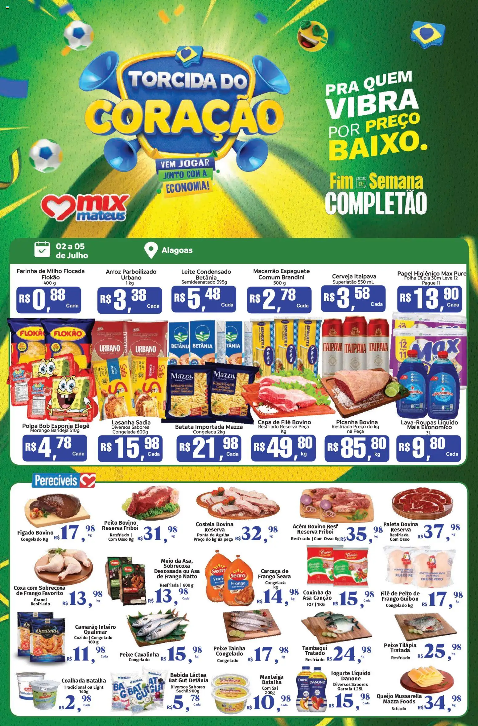 Mateus Folheto - válido de 02/07/2026 | Página: 1 | Produtos: Tilápia, Peixe, Bebida, Frango