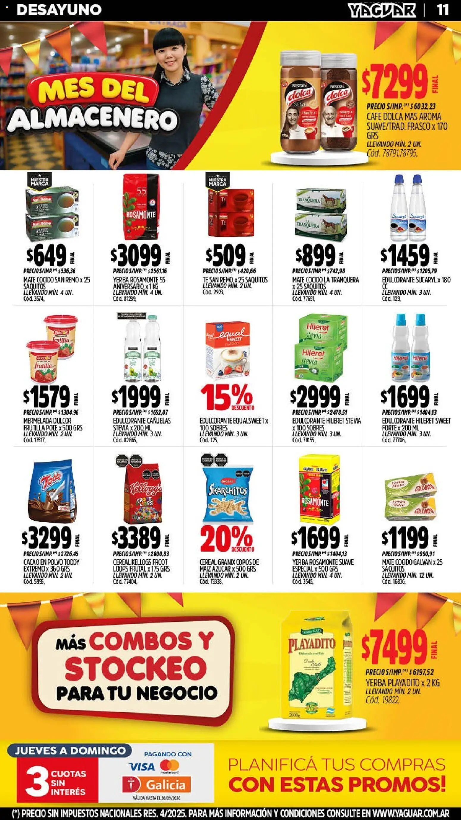 Yaguar - Oferta Semanal San Juan │ válido desde el 07/09/2026 | Página: 11 | Productos: Yerba, Té, Mermelada, Cacao