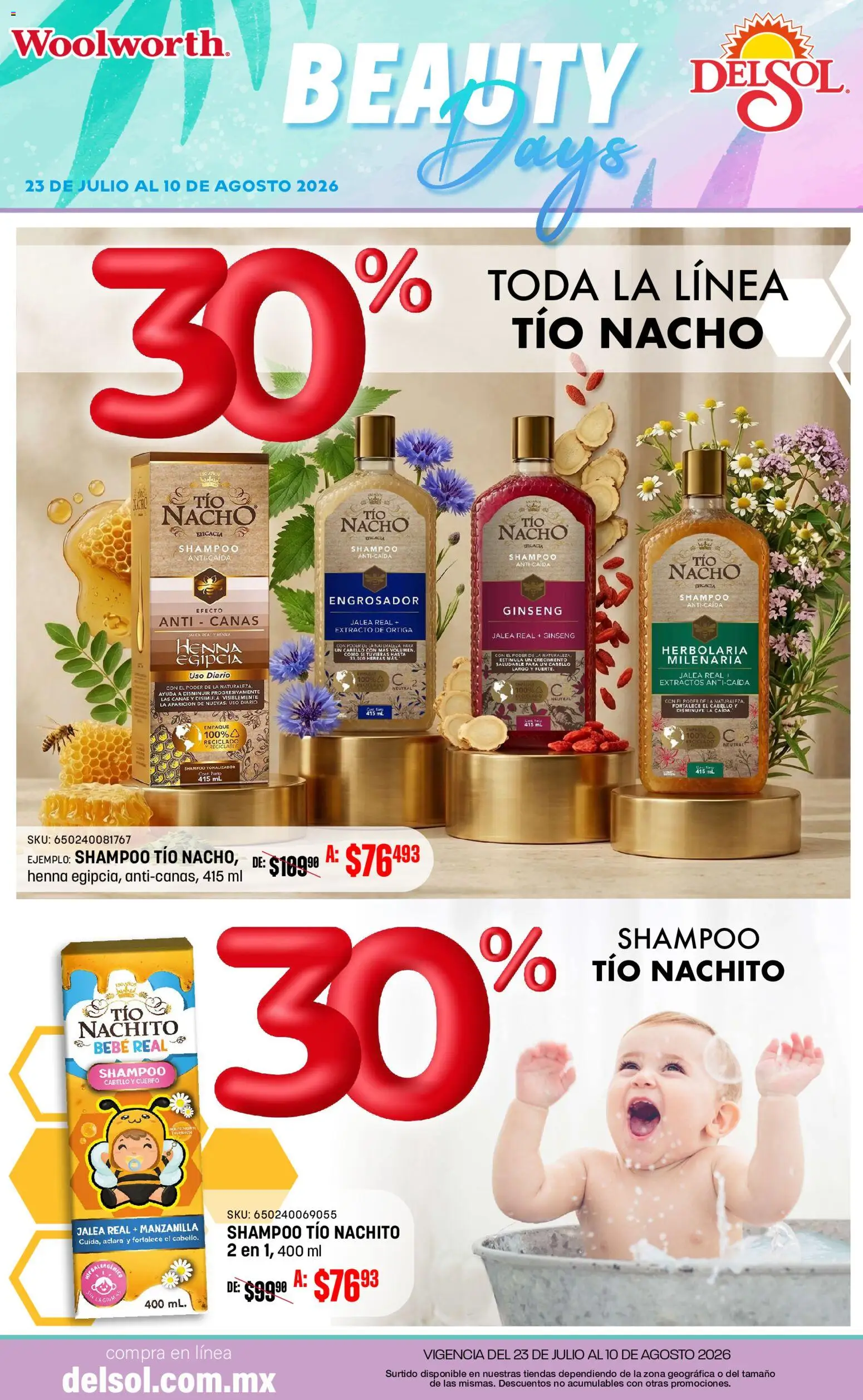 Nuevas ofertas de Del Sol y Woolworth válidas en toda la República Mexicana desde el 23/07/2026. ¡Encuentra las mejores ofertas en Del Sol y Woolworth catálogo! | Página: 1
