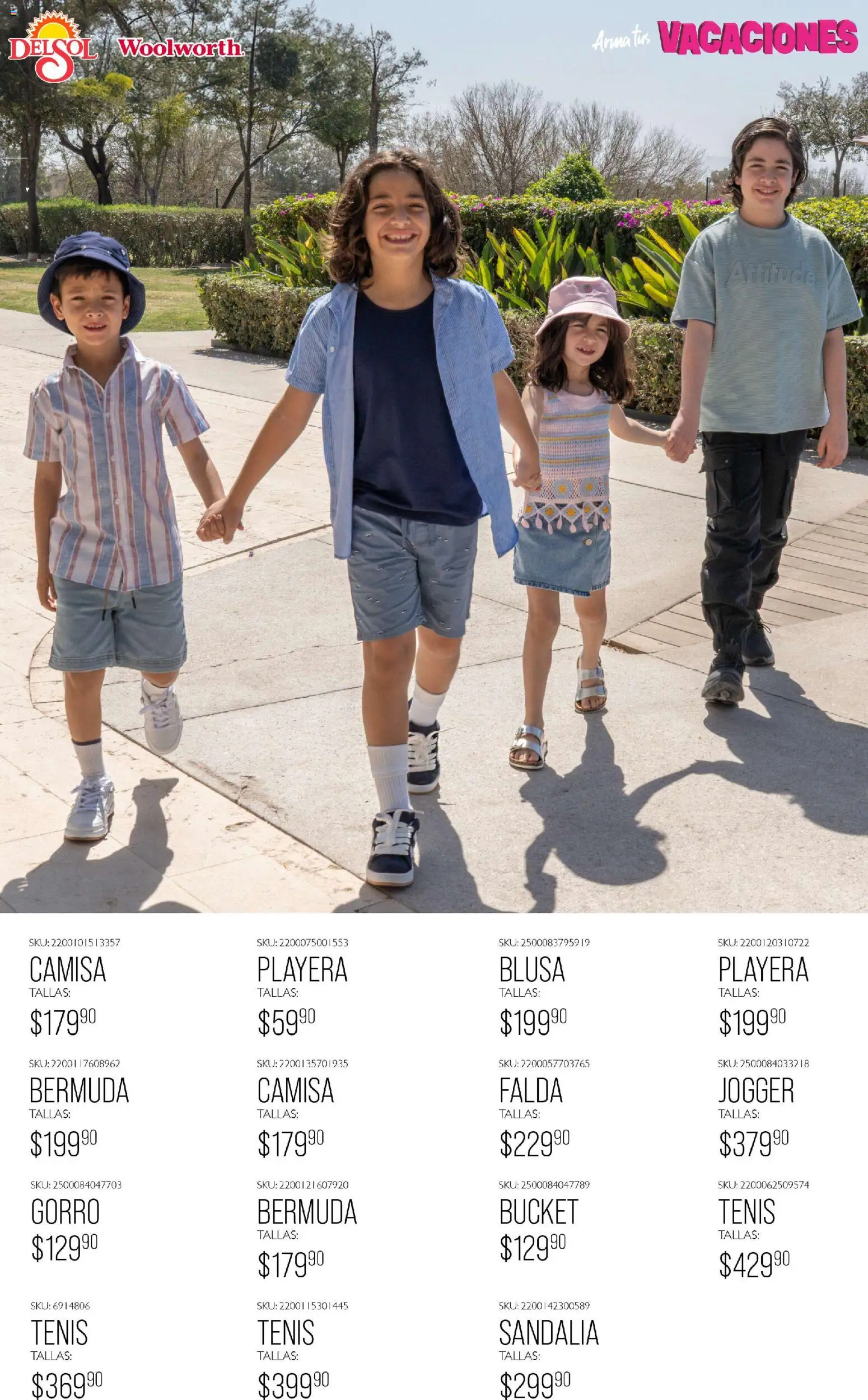 Nuevas ofertas de Del Sol y Woolworth válidas en toda la República Mexicana desde el 19.03.2026. ¡Encuentra las mejores ofertas en Del Sol y Woolworth catálogo Moda Vacaciones! | Página: 21 | Productos: Blusa, Camisa, Playera, Falda