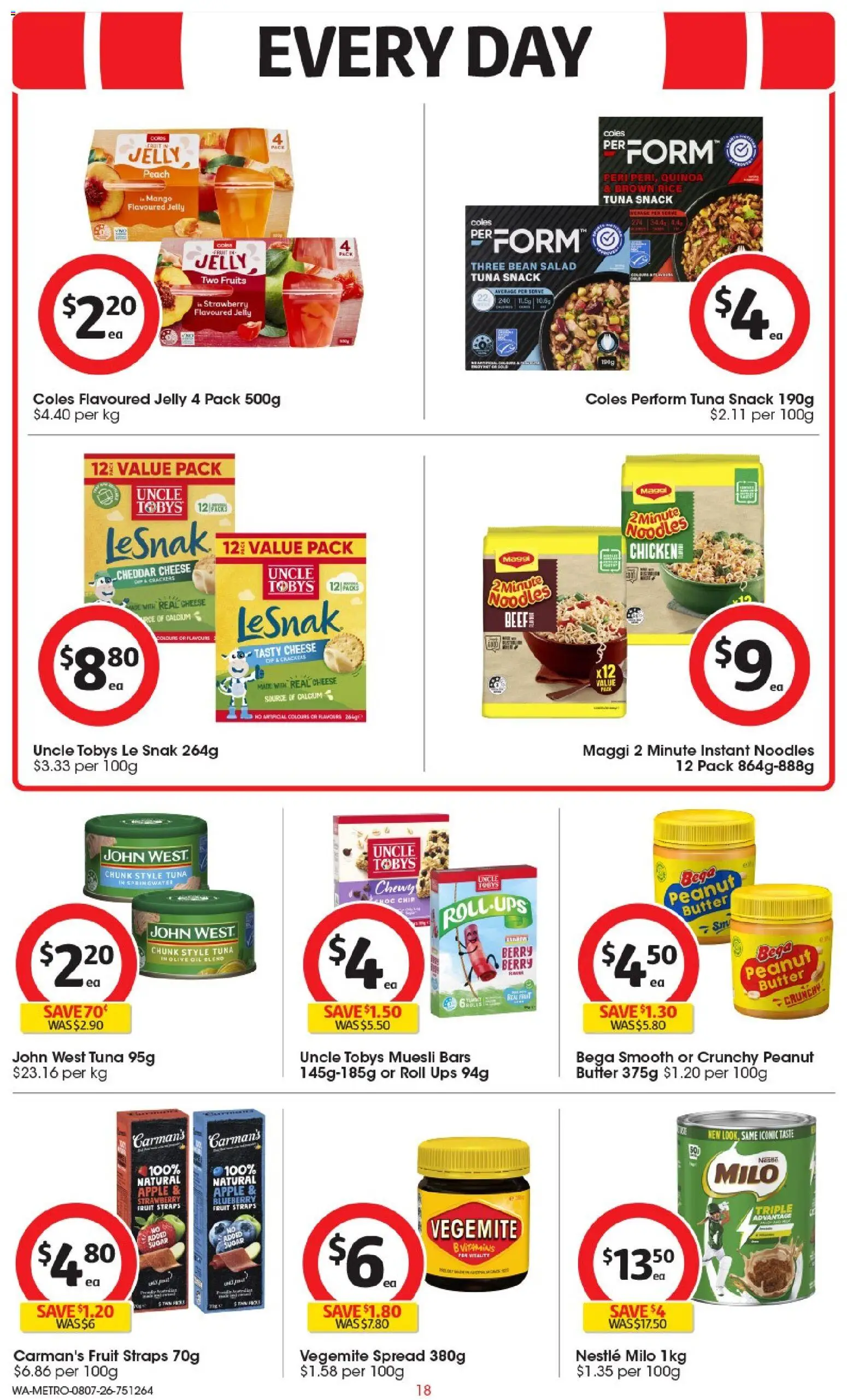 Coles catalogue - valid from 08/07/2026 | Page: 18 | Products: Crackers, Butter, Noodles, Beef