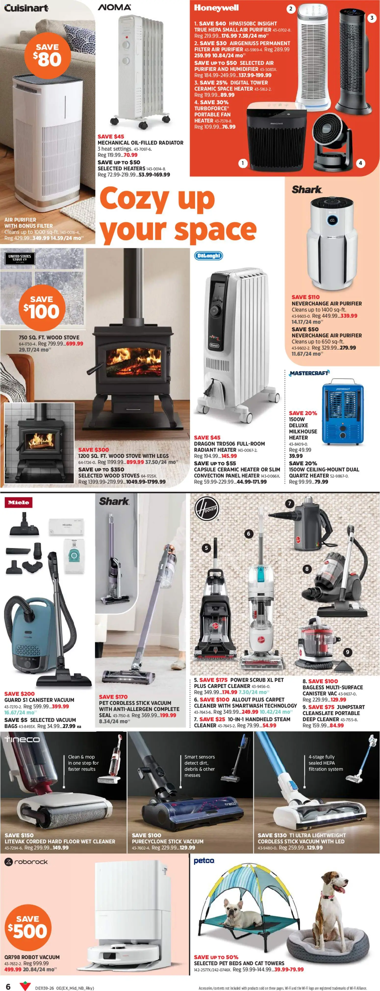 Canadian Tire flyer valid from Sep 24, 2026 | Page: 6 | Products: Mop, Fan, Air purifier, Robot