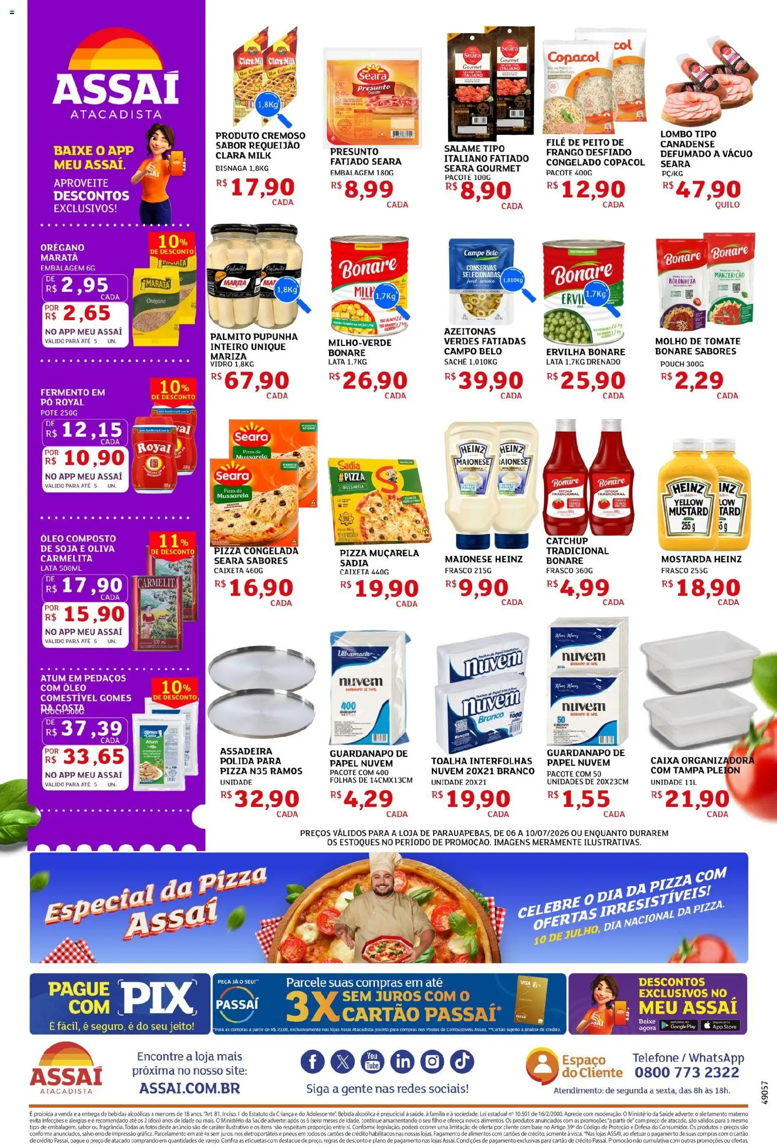 Assaí Atacadista Folheto - válido de 06/07/2026 | Página: 2 | Produtos: Óleo, Presunto, Base, Soja