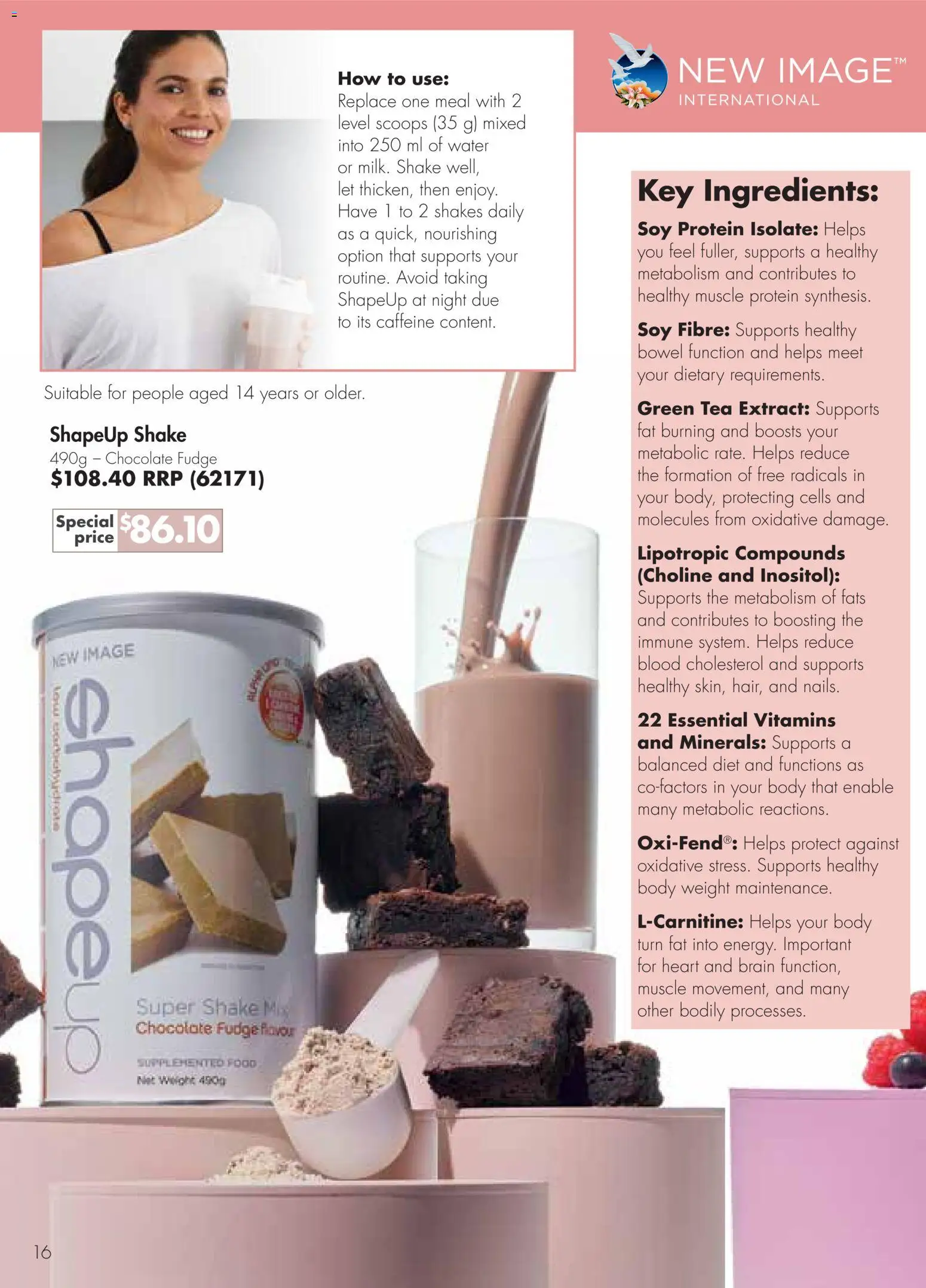 Nutrimetics catalogue - valid from 16/09/2026 | Page: 16 | Products: Ingredients, Chocolate, Tea, Water