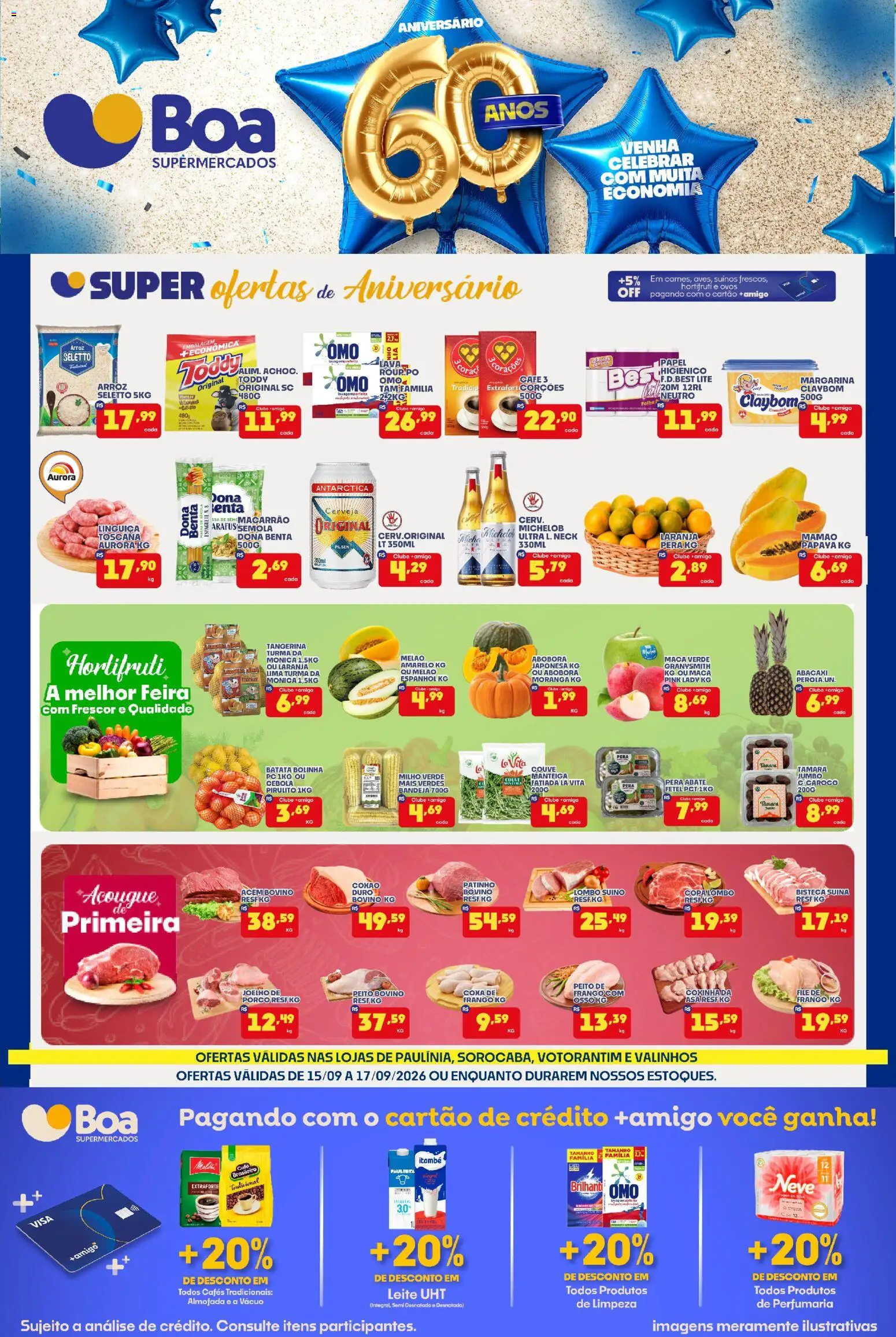 Boa Supermercados Folheto - válido de 15/09/2026 | Página: 1 | Produtos: Moranga, Pera, Cebola, Couve