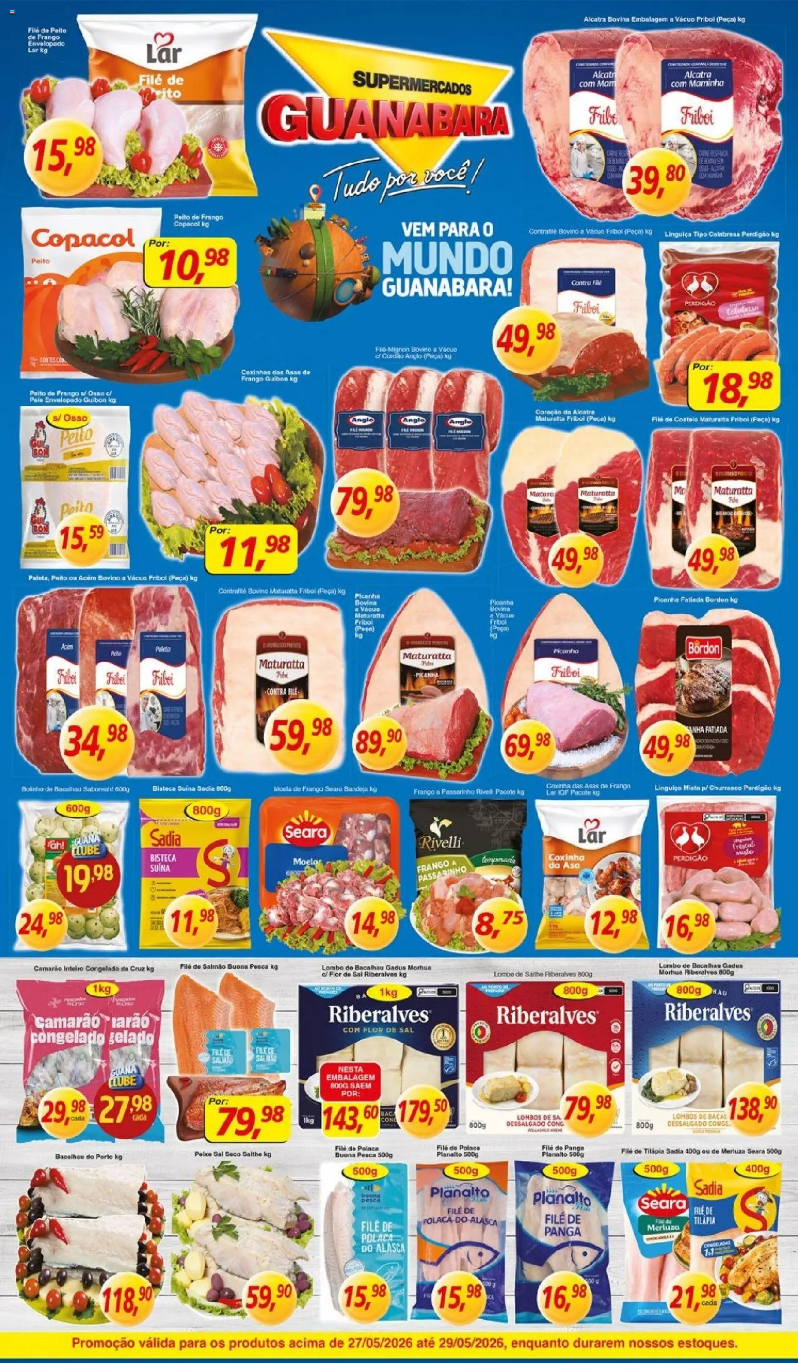 Supermercados Guanabara Folheto - válido de 27.05.2026 | Página: 7 | Produtos: Moela, Bandeja, Filé de tilápia, File de polaca