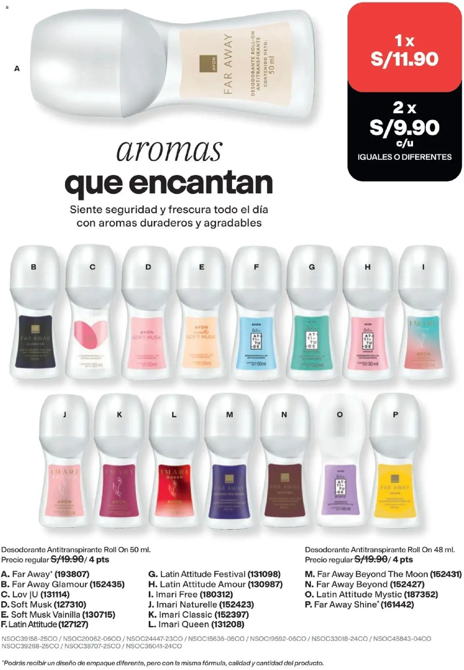 Catálogo Avon válido desde 22/07/2026 | Página: 154 | Productos: Desodorante, Antitranspirante, Vainilla, Empaque