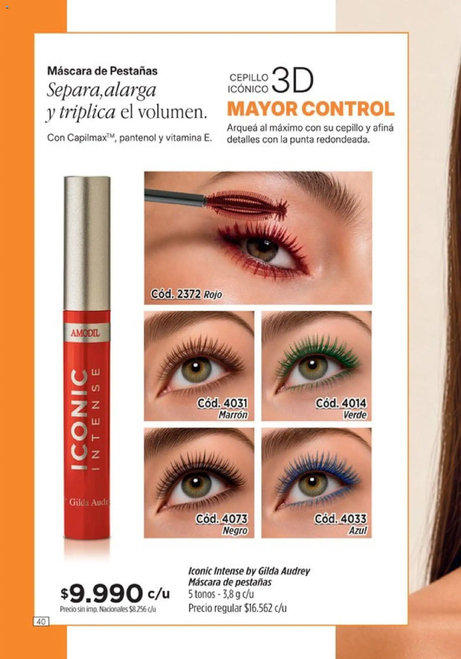 Catálogo Amodil Campaña 15 │ válido desde el 26/08/2026 | Página: 40 | Productos: Cepillo, Máscara, Mascara de pestañas