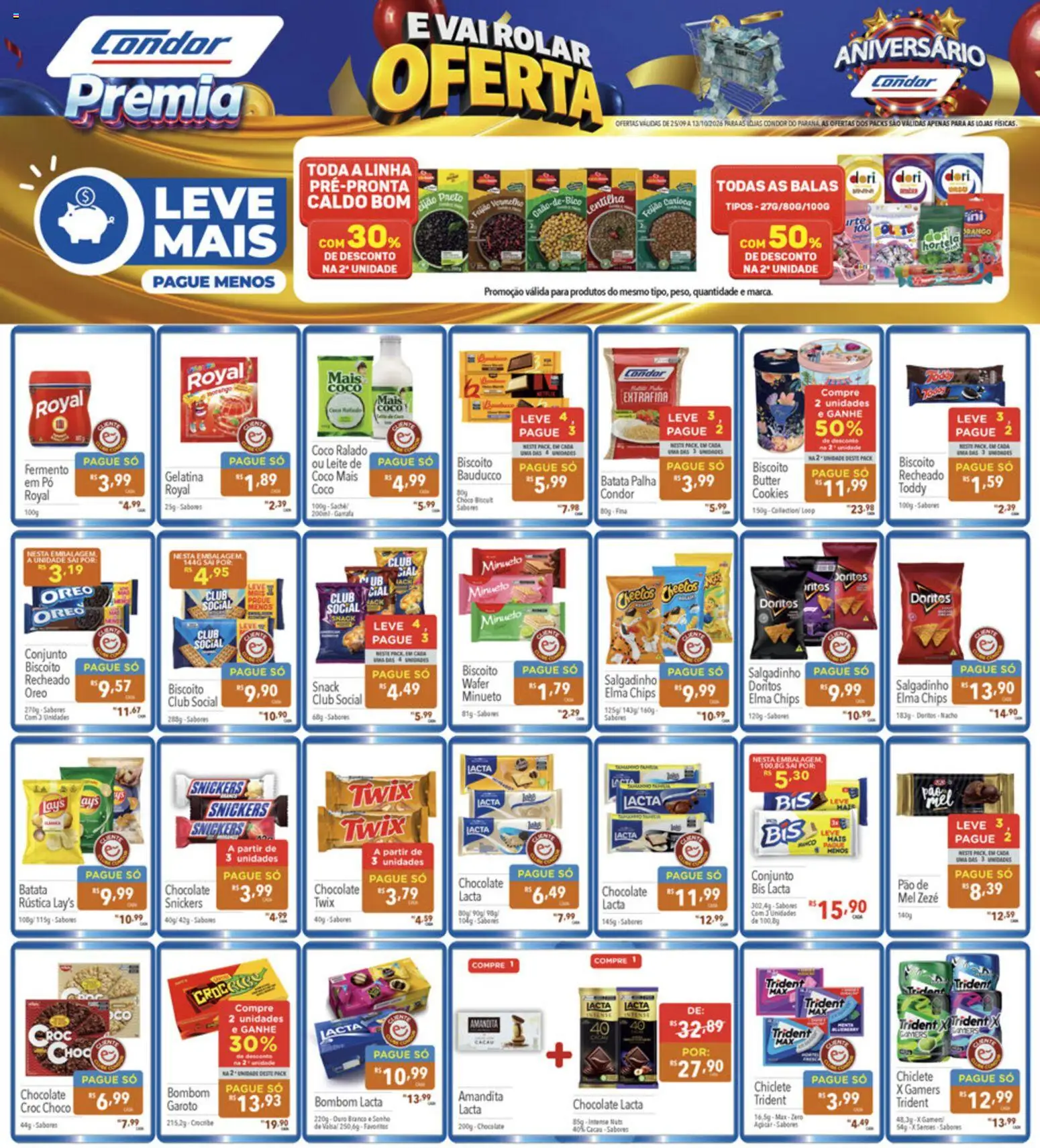Supermercados Condor Folheto - válido de 25/09/2026 | Página: 8 | Produtos: Pó, Twix, Batata, Gelatina