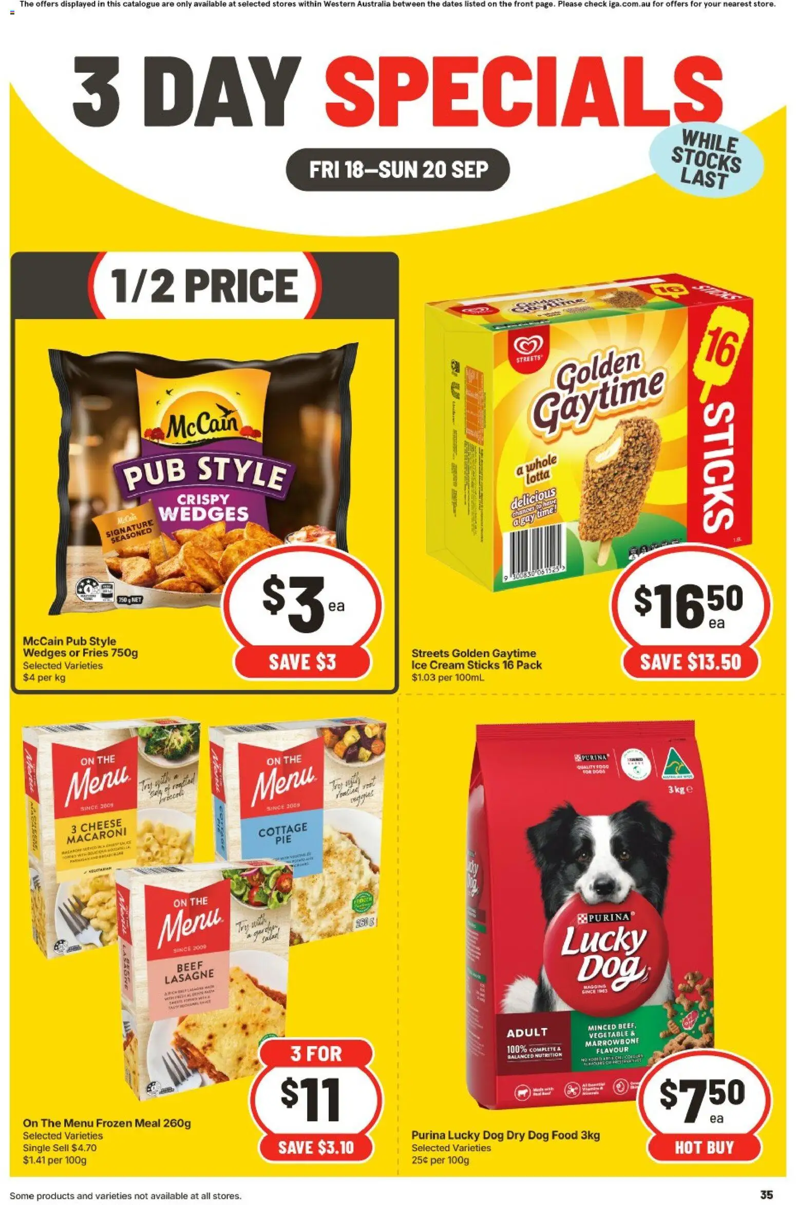IGA catalogue - valid from 18/09/2026 | Page: 4 | Products: Fries, Cream, Ice cream, Ice