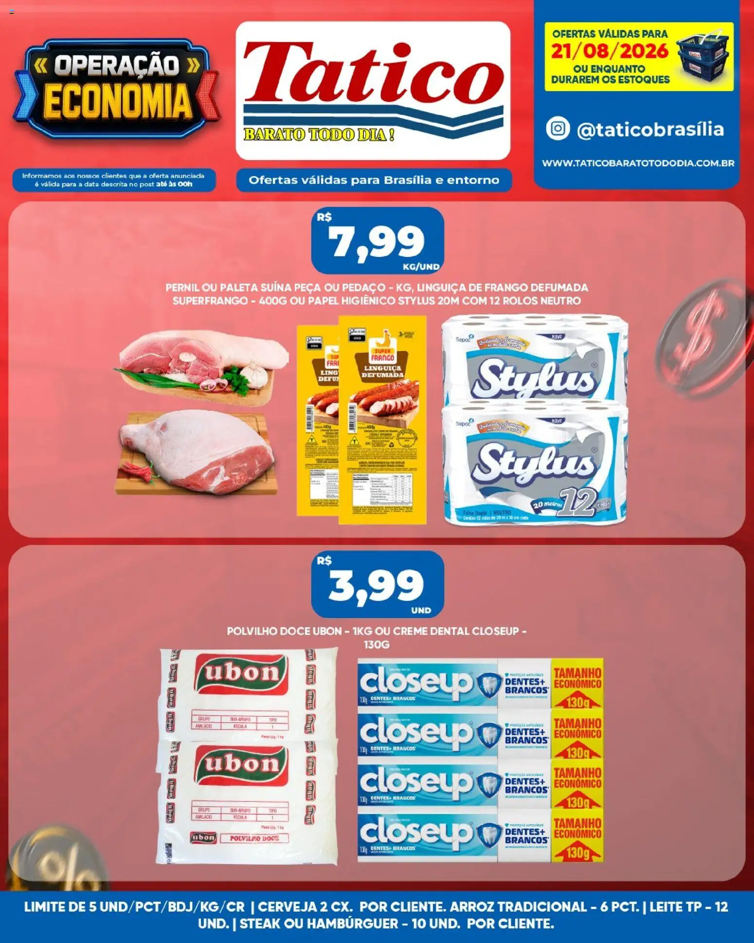 Tatico Folheto - válido de 21/08/2026 | Página: 4 | Produtos: Polvilho, Creme, Doce, Papel higiênico